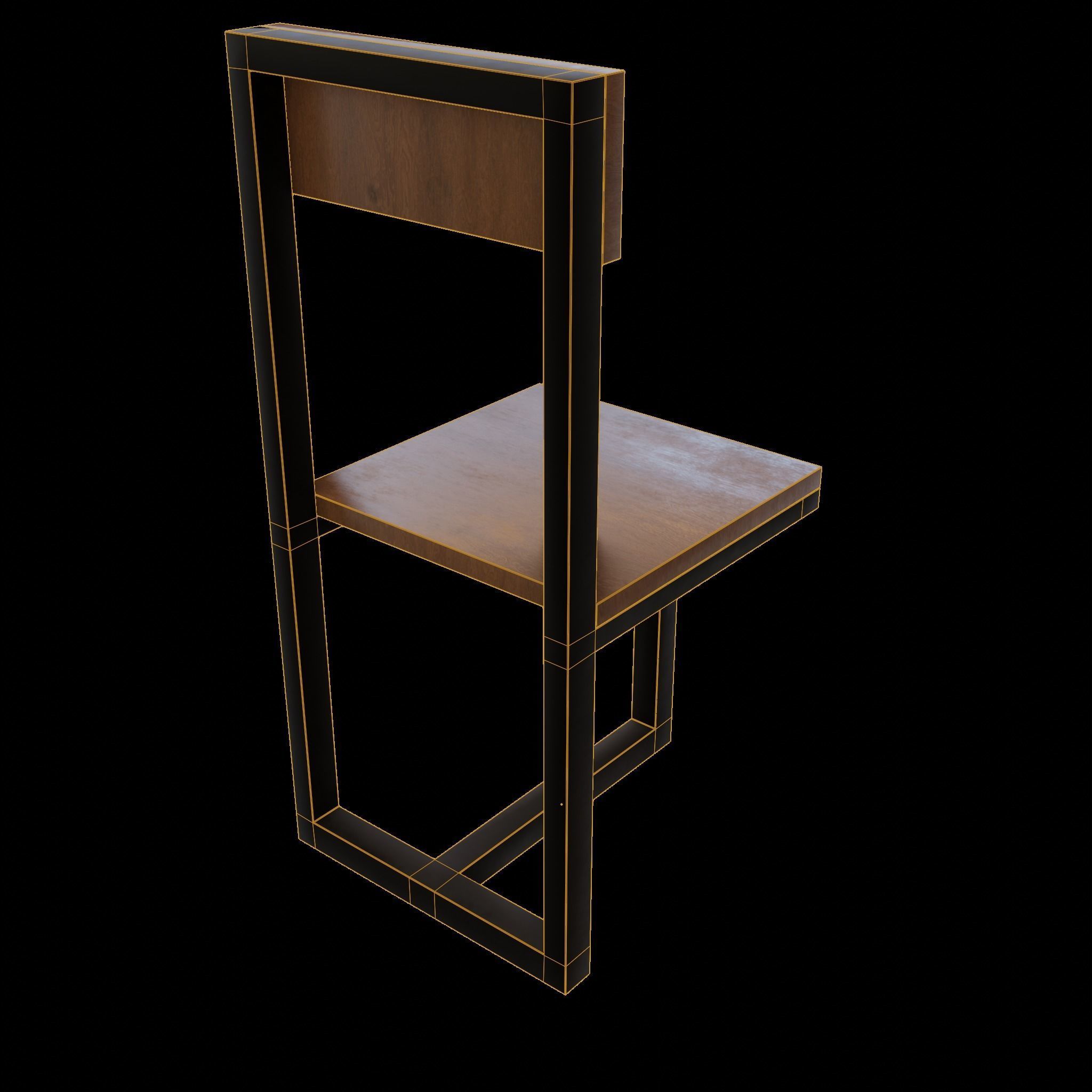 Chair loft modern wooden  id5 Low-poly 3D model_4