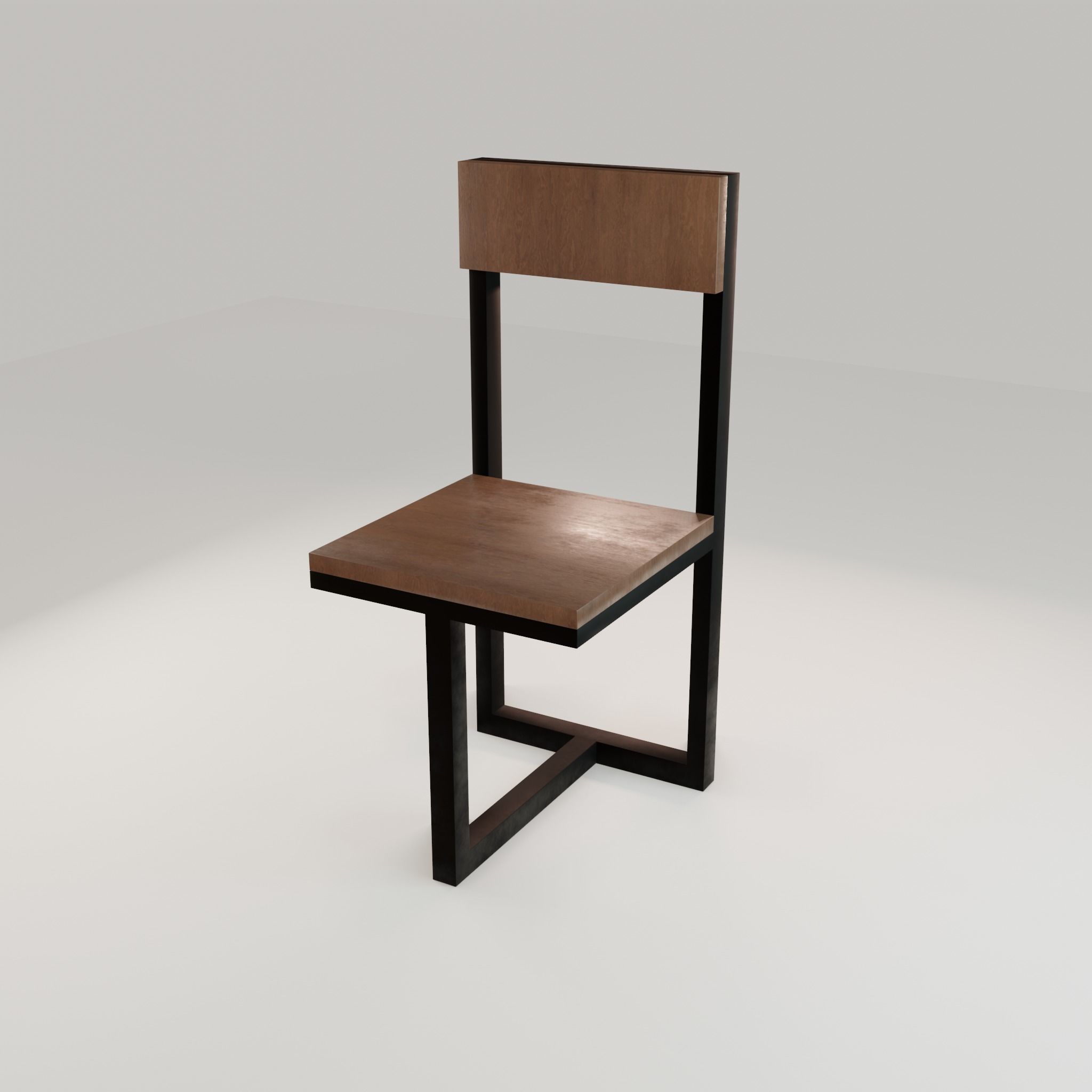 Chair loft modern wooden  id5 Low-poly 3D model_36