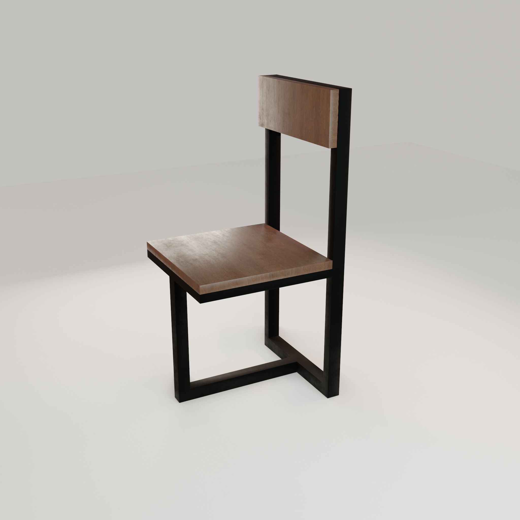 Chair loft modern wooden  id5 Low-poly 3D model_33