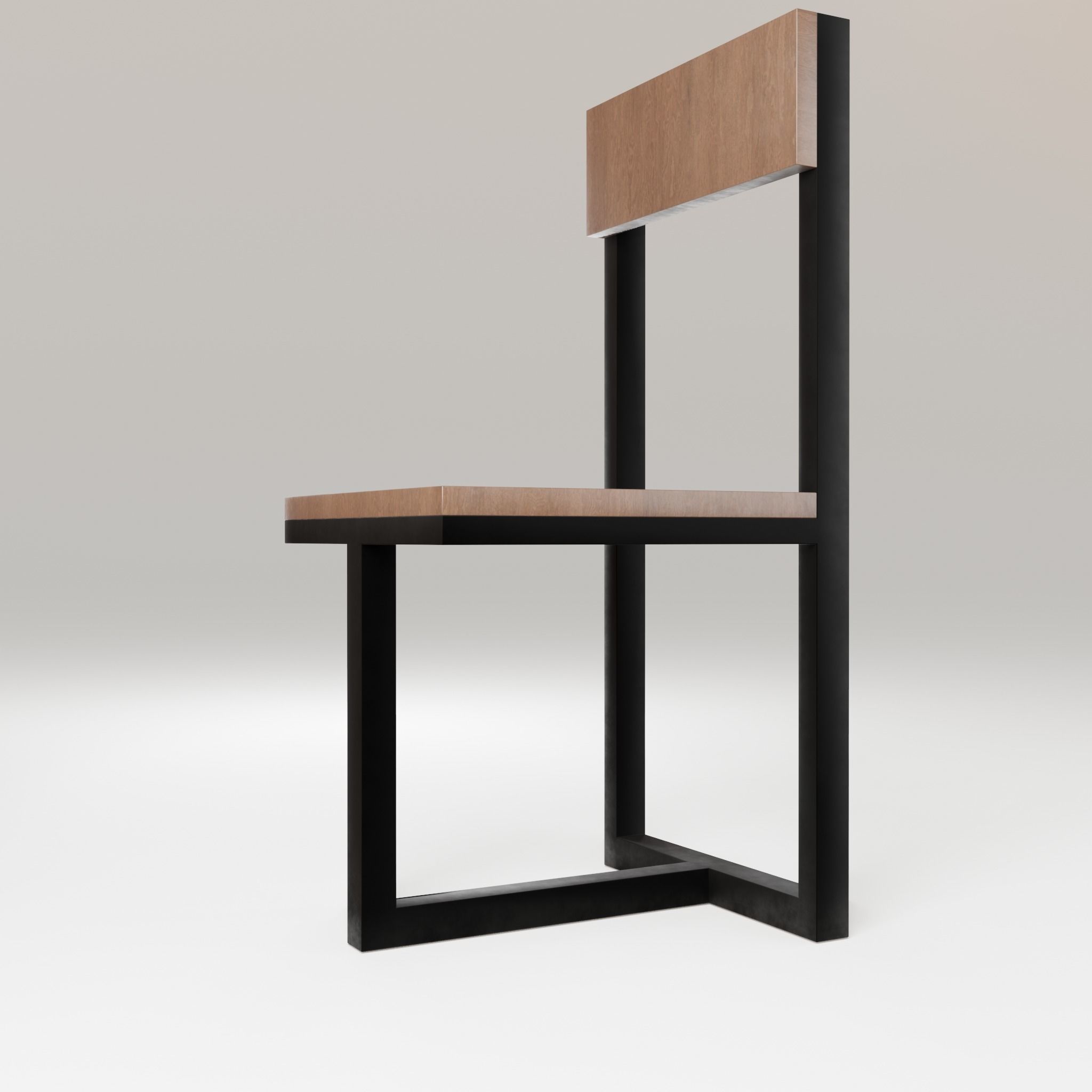 Chair loft modern wooden  id5 Low-poly 3D model_9