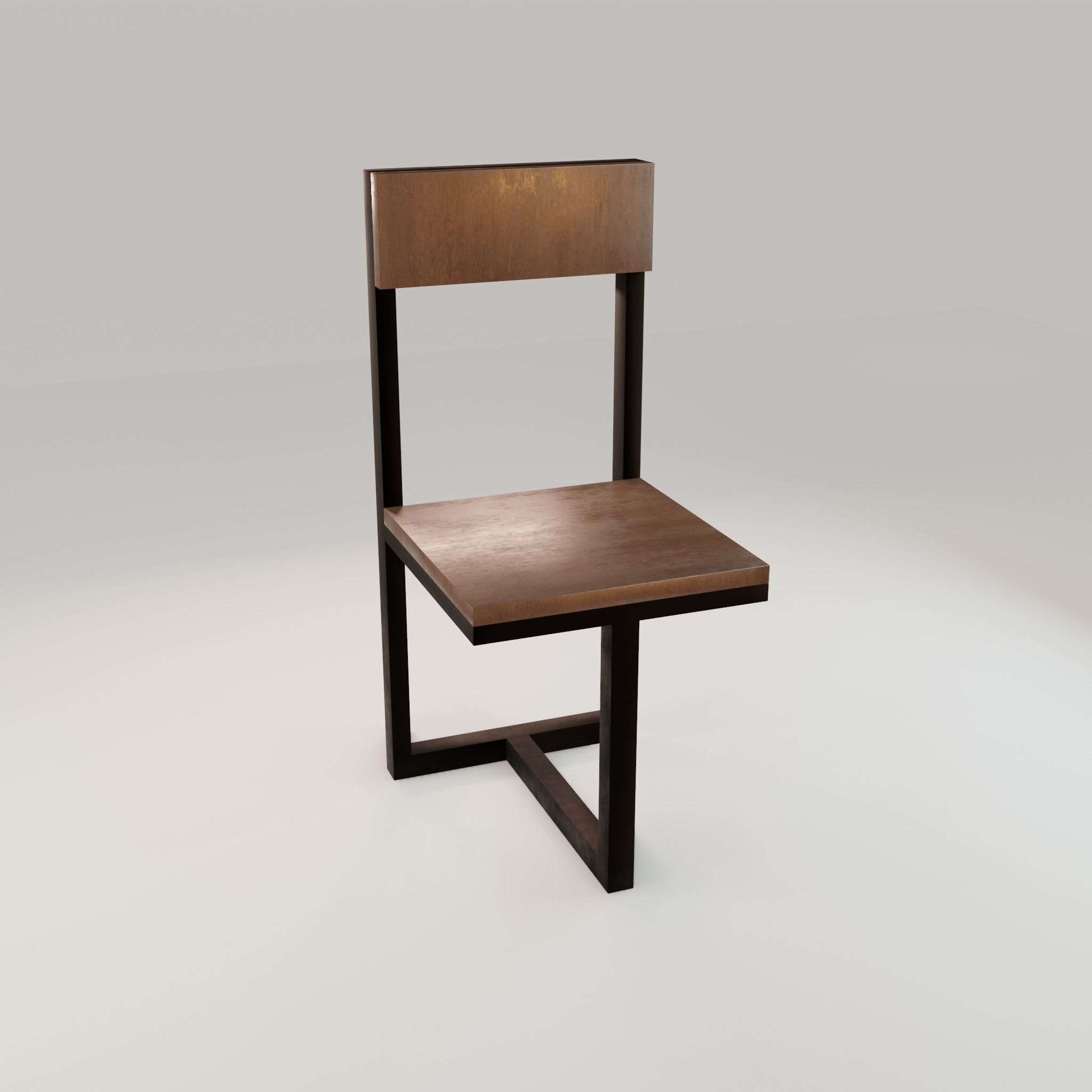 Chair loft modern wooden  id5 Low-poly 3D model_13