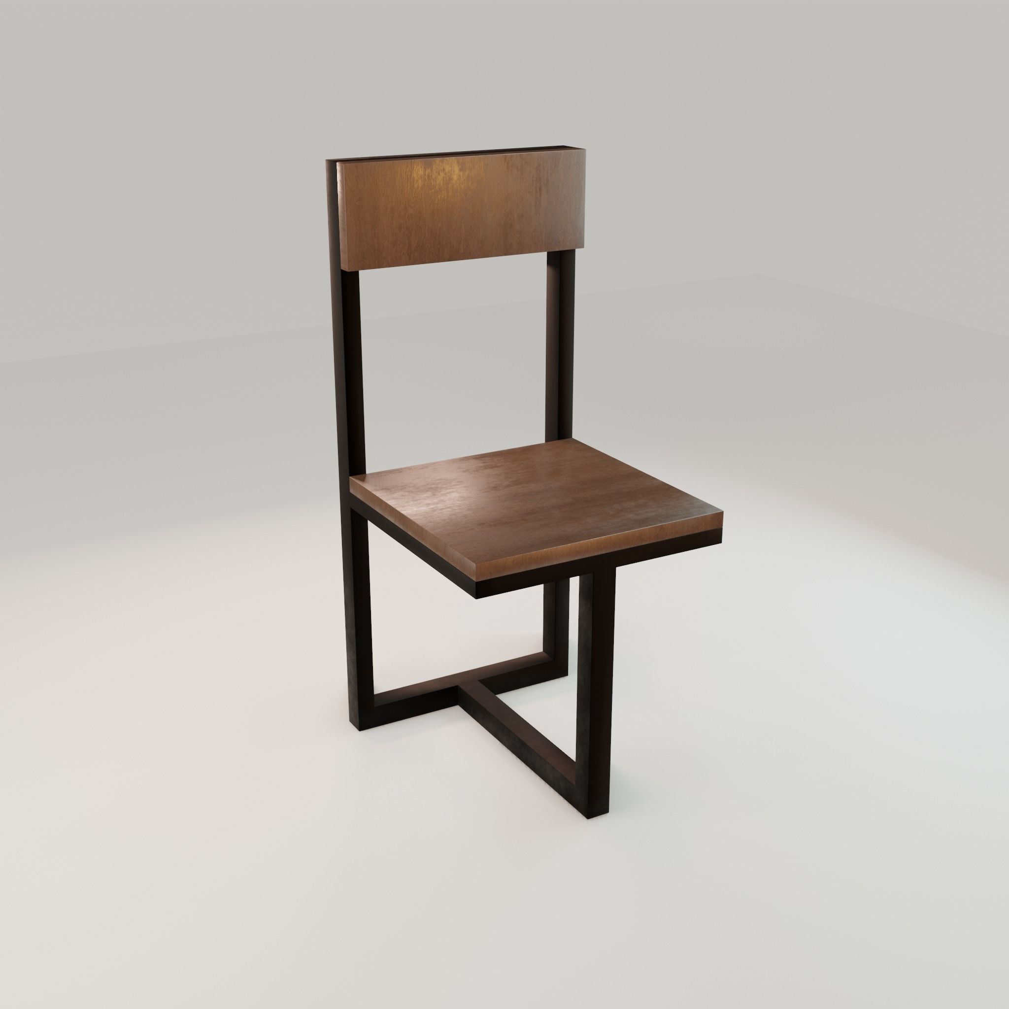 Chair loft modern wooden  id5 Low-poly 3D model_14