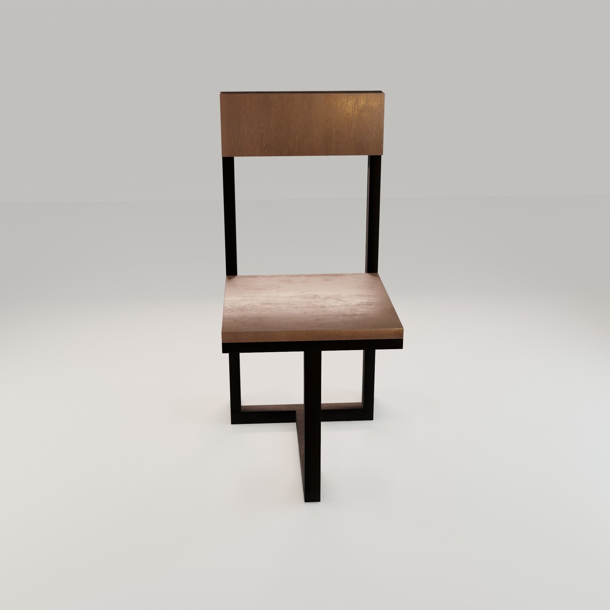 Chair loft modern wooden  id5 Low-poly 3D model_8
