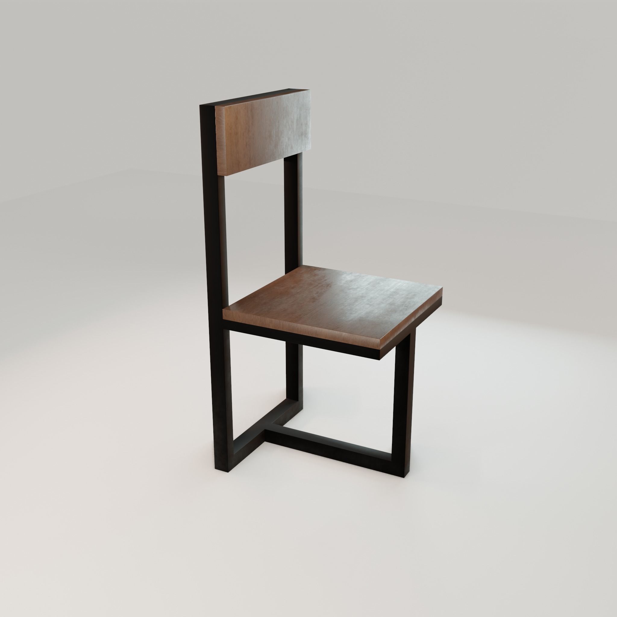Chair loft modern wooden  id5 Low-poly 3D model_17