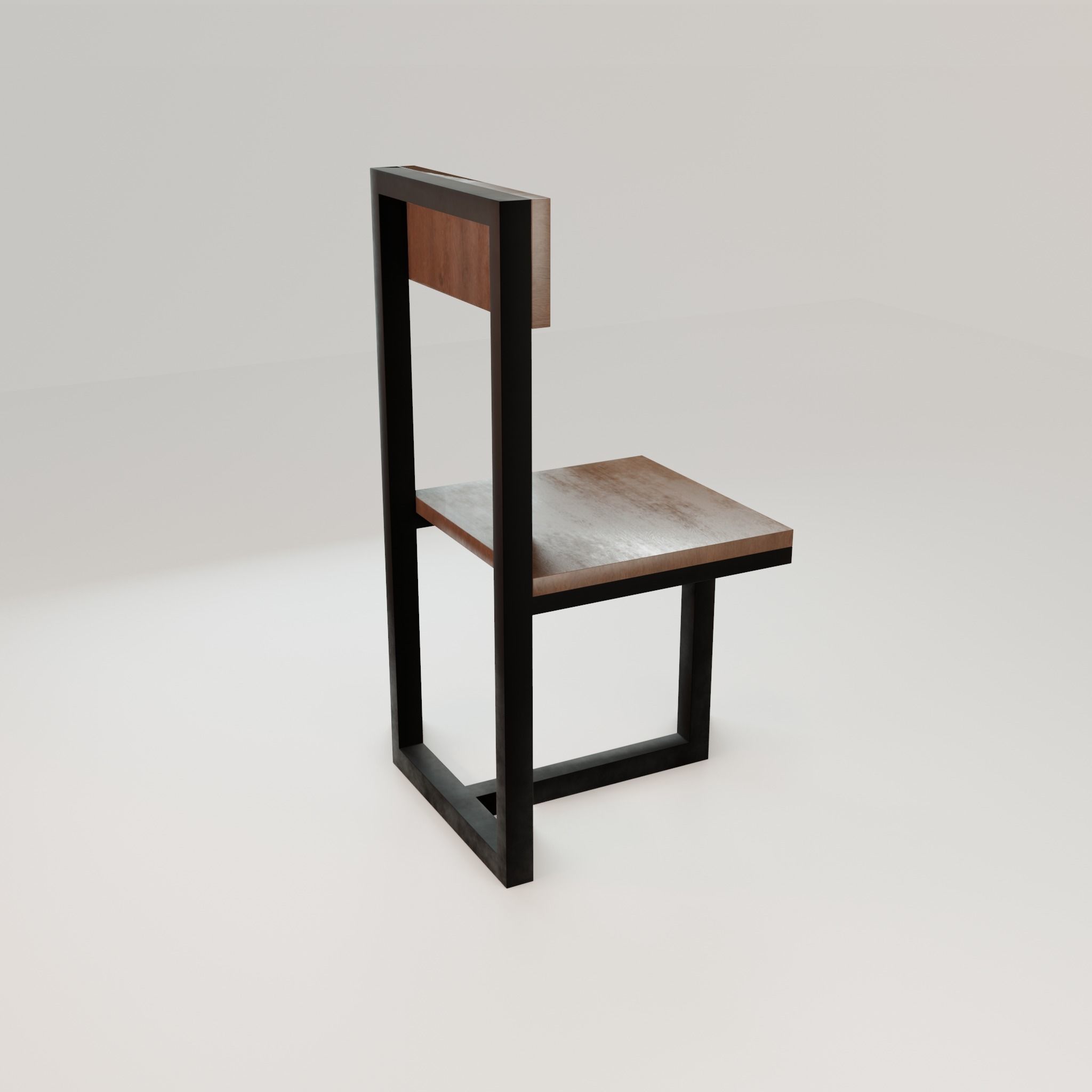 Chair loft modern wooden  id5 Low-poly 3D model_21
