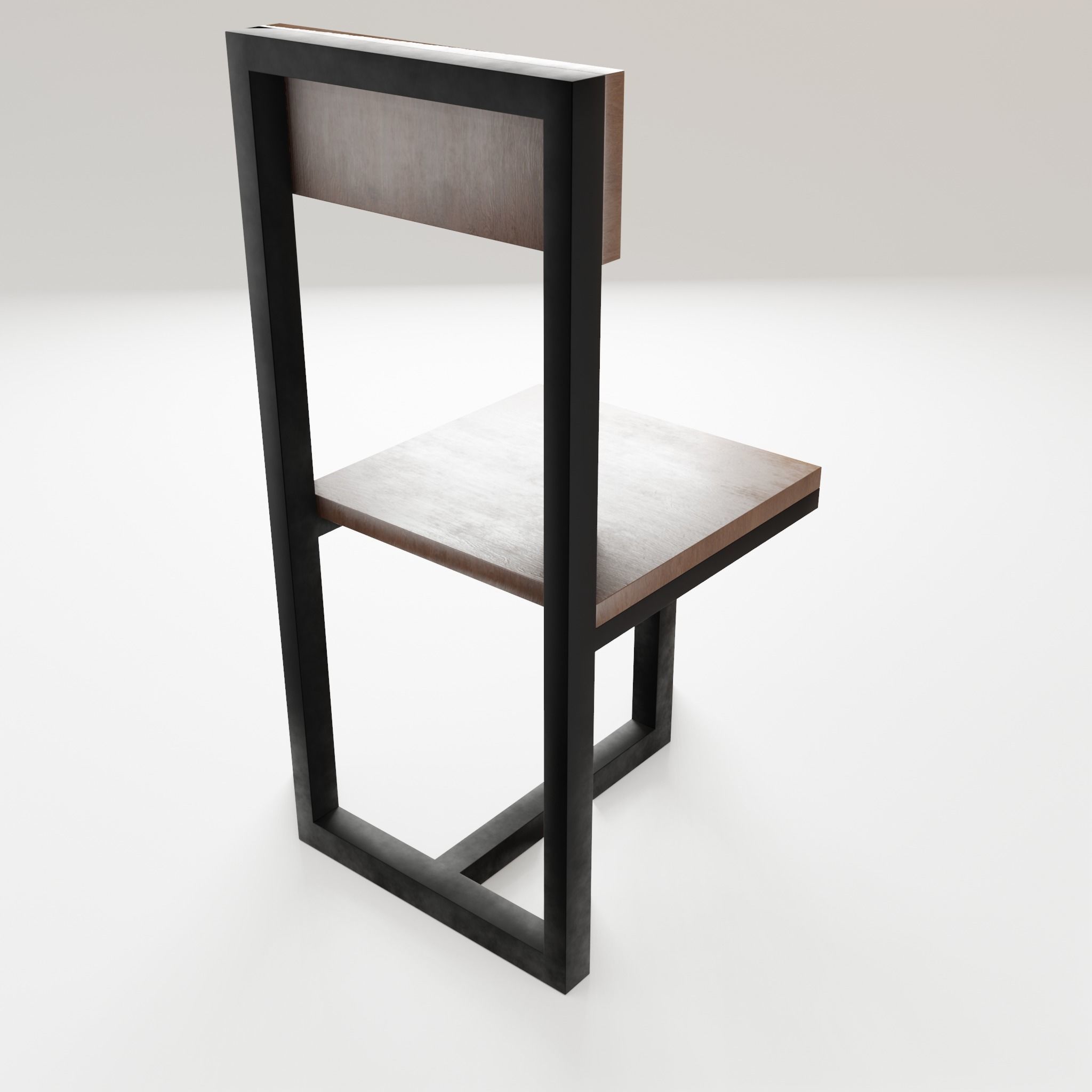 Chair loft modern wooden  id5 Low-poly 3D model_3
