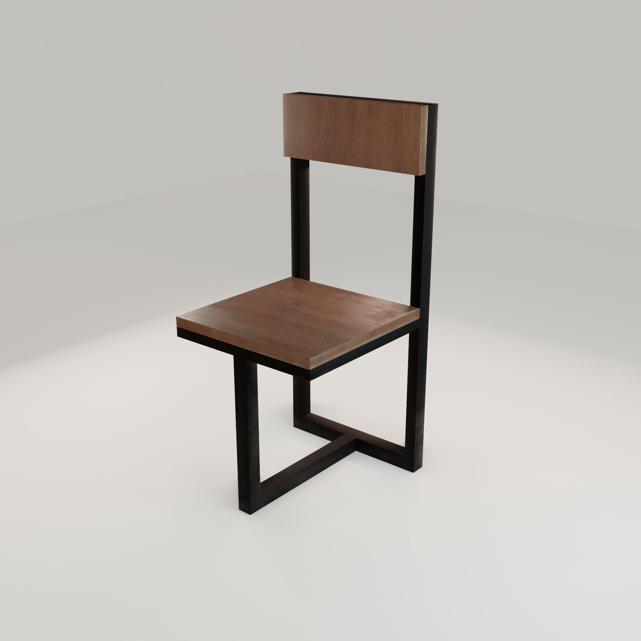 Chair loft modern wooden  id5 Low-poly 3D model_35