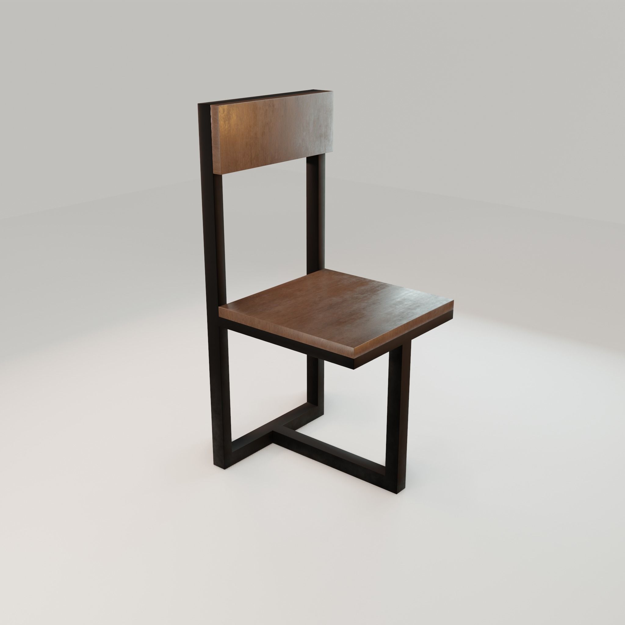 Chair loft modern wooden  id5 Low-poly 3D model_16
