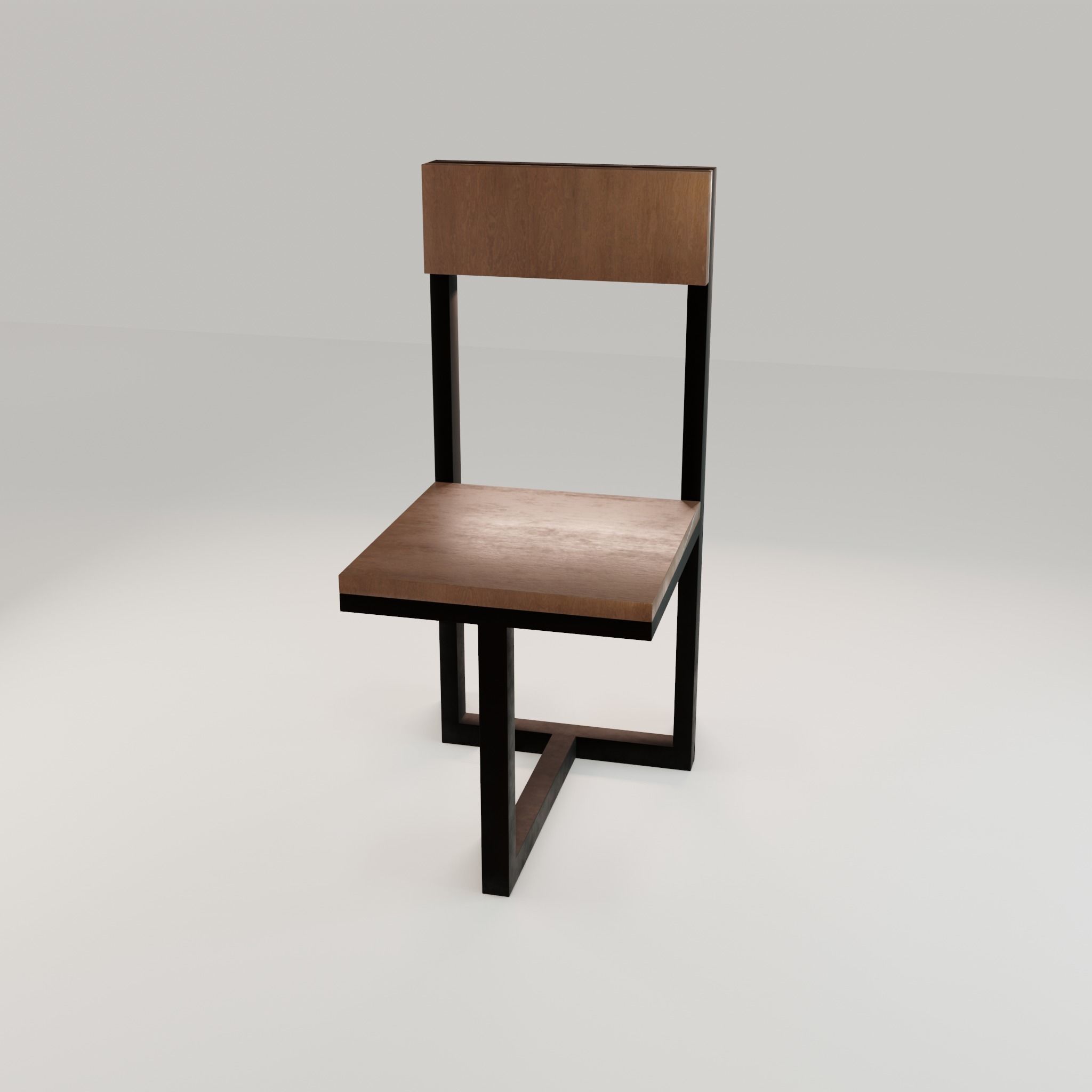 Chair loft modern wooden  id5 Low-poly 3D model_38