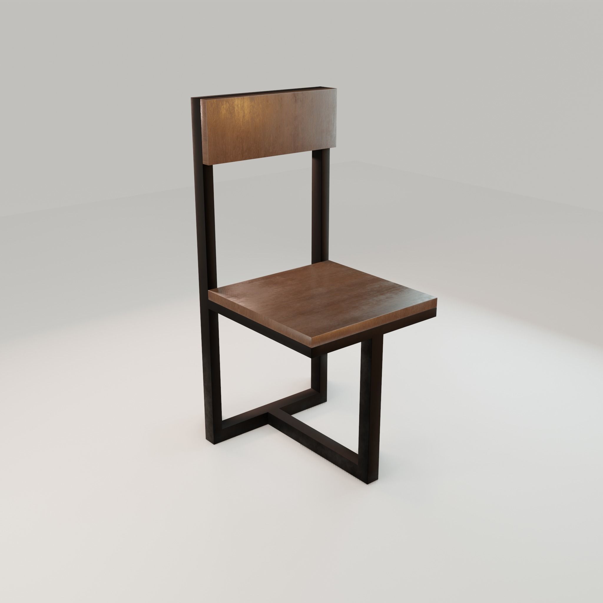 Chair loft modern wooden  id5 Low-poly 3D model_15