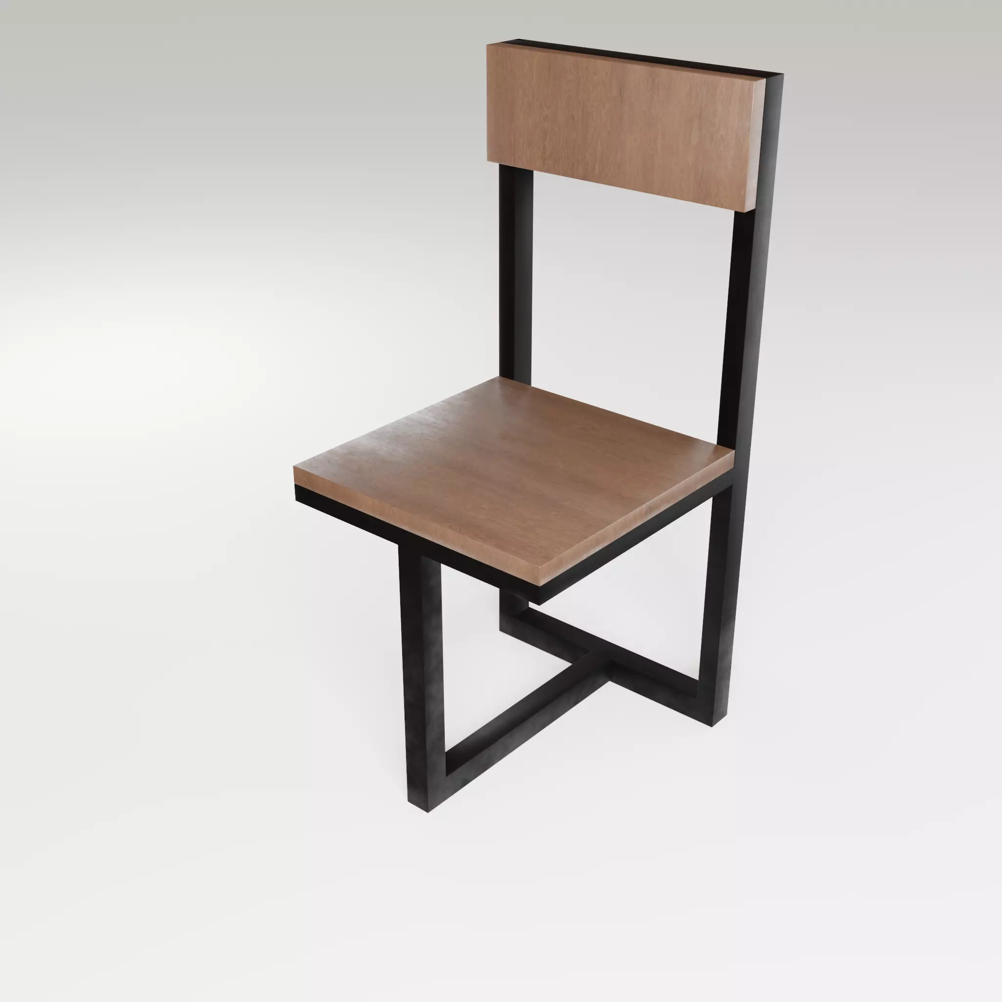 Chair loft modern wooden  id5 Low-poly 3D model_0