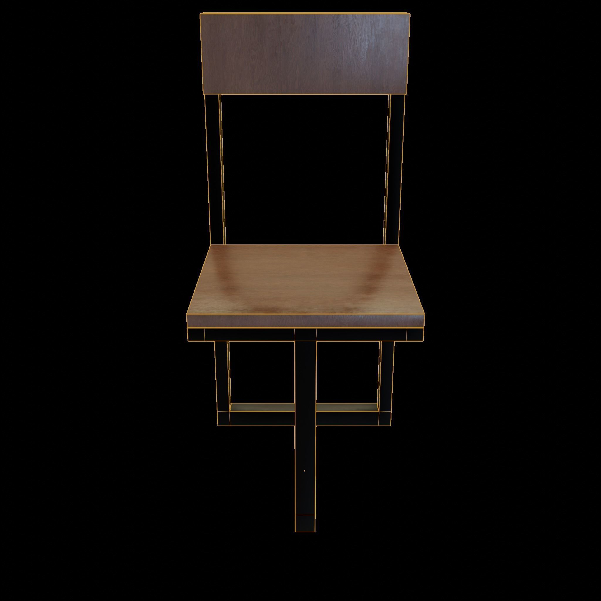 Chair loft modern wooden  id5 Low-poly 3D model_7