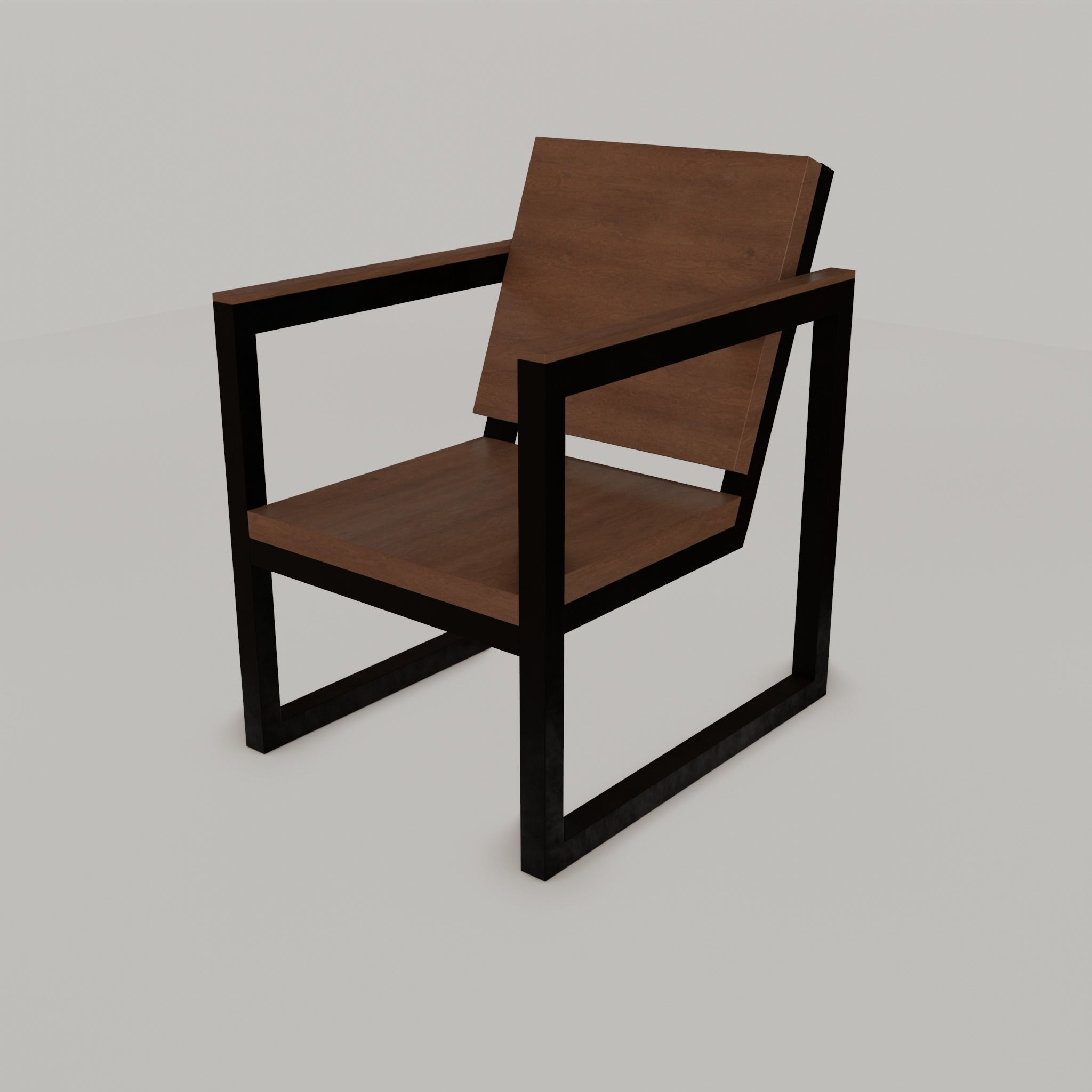 Chair loft modern wooden  id2 Low-poly 3D model_35