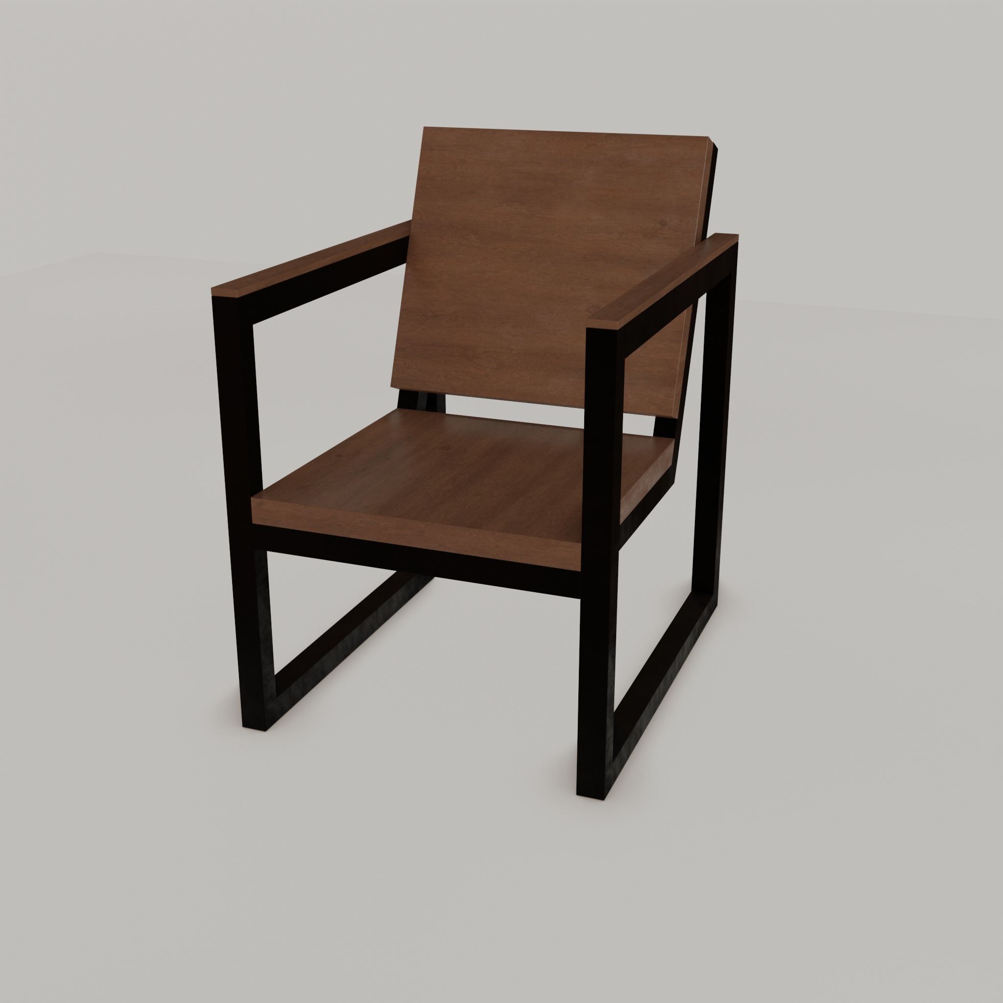 Chair loft modern wooden  id2 Low-poly 3D model_37