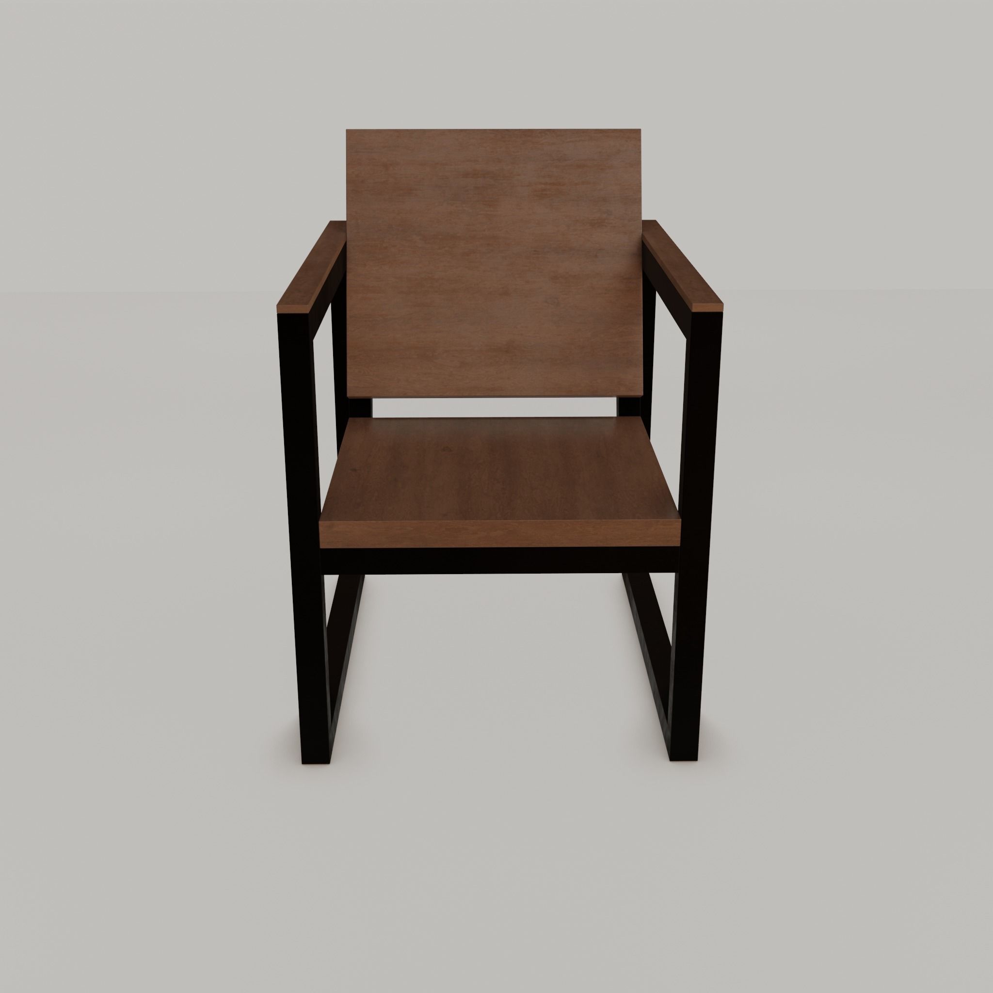 Chair loft modern wooden  id2 Low-poly 3D model_8
