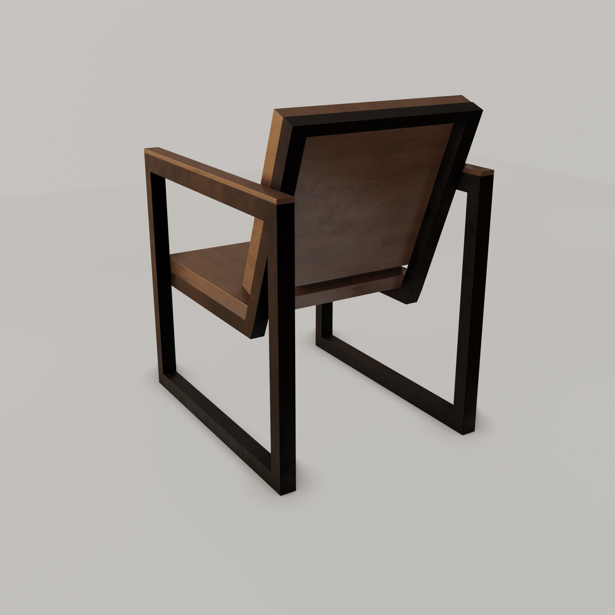 Chair loft modern wooden  id2 Low-poly 3D model_27