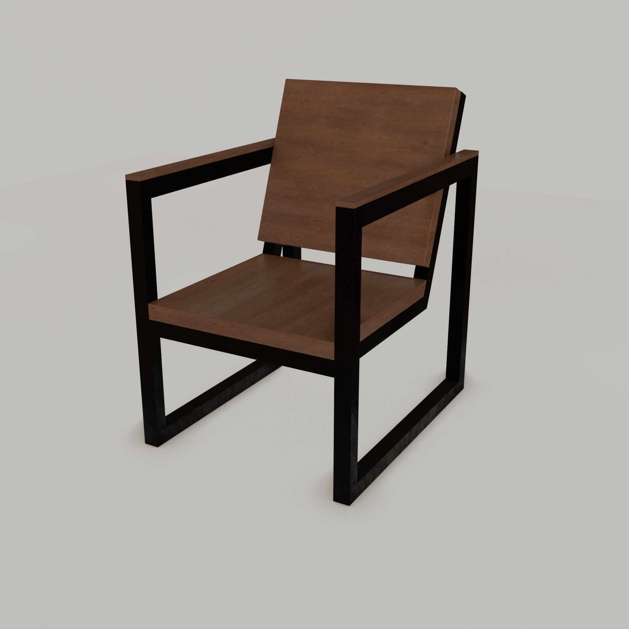 Chair loft modern wooden  id2 Low-poly 3D model_36