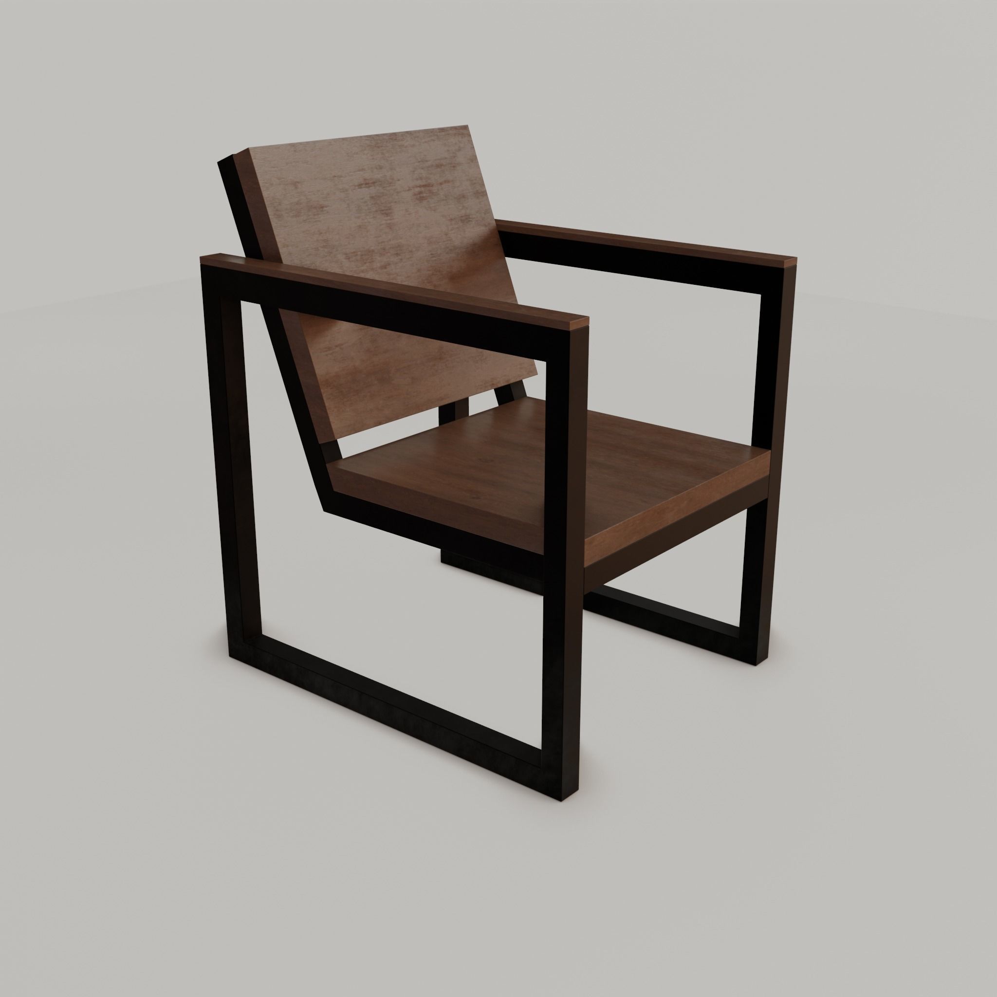 Chair loft modern wooden  id2 Low-poly 3D model_16