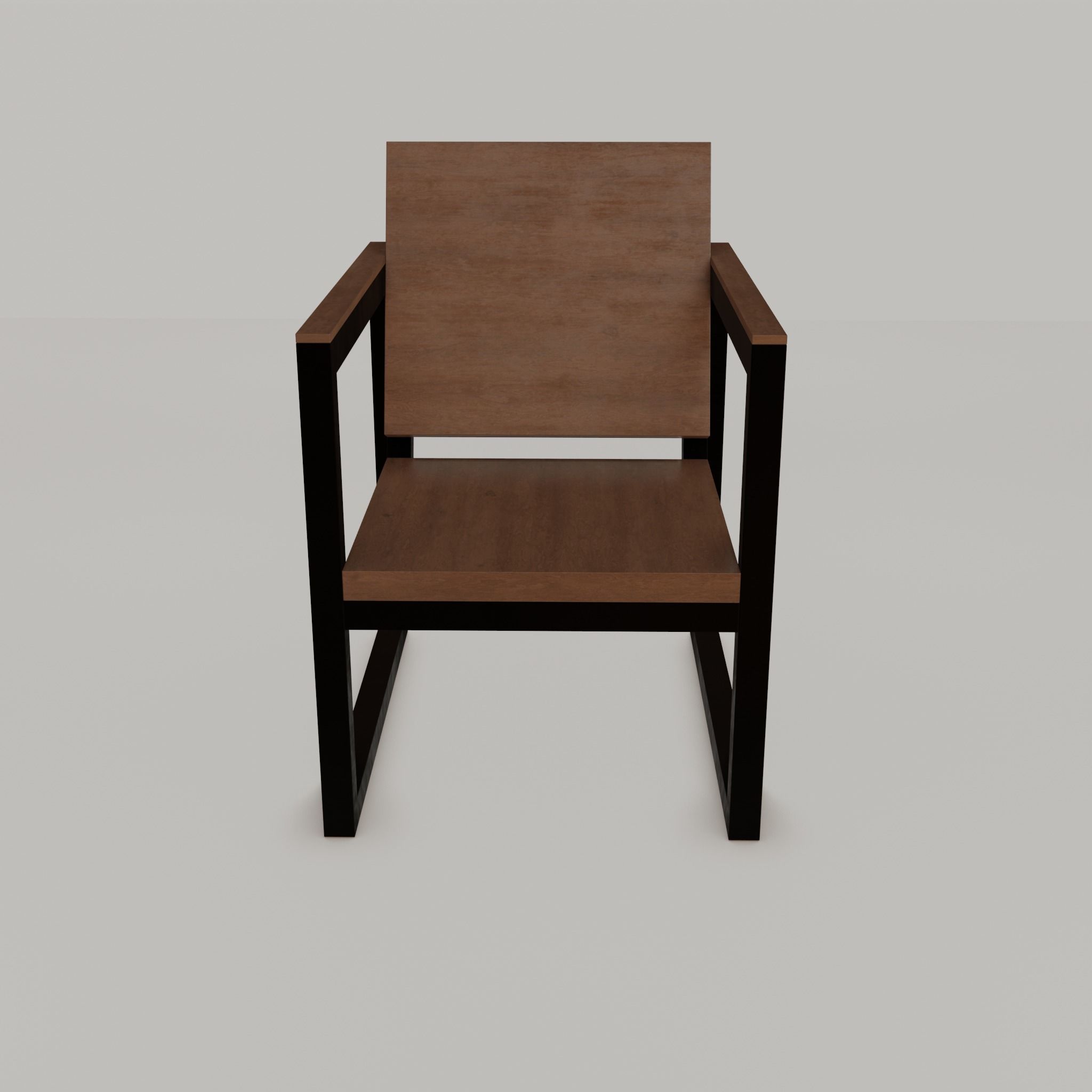 Chair loft modern wooden  id2 Low-poly 3D model_41