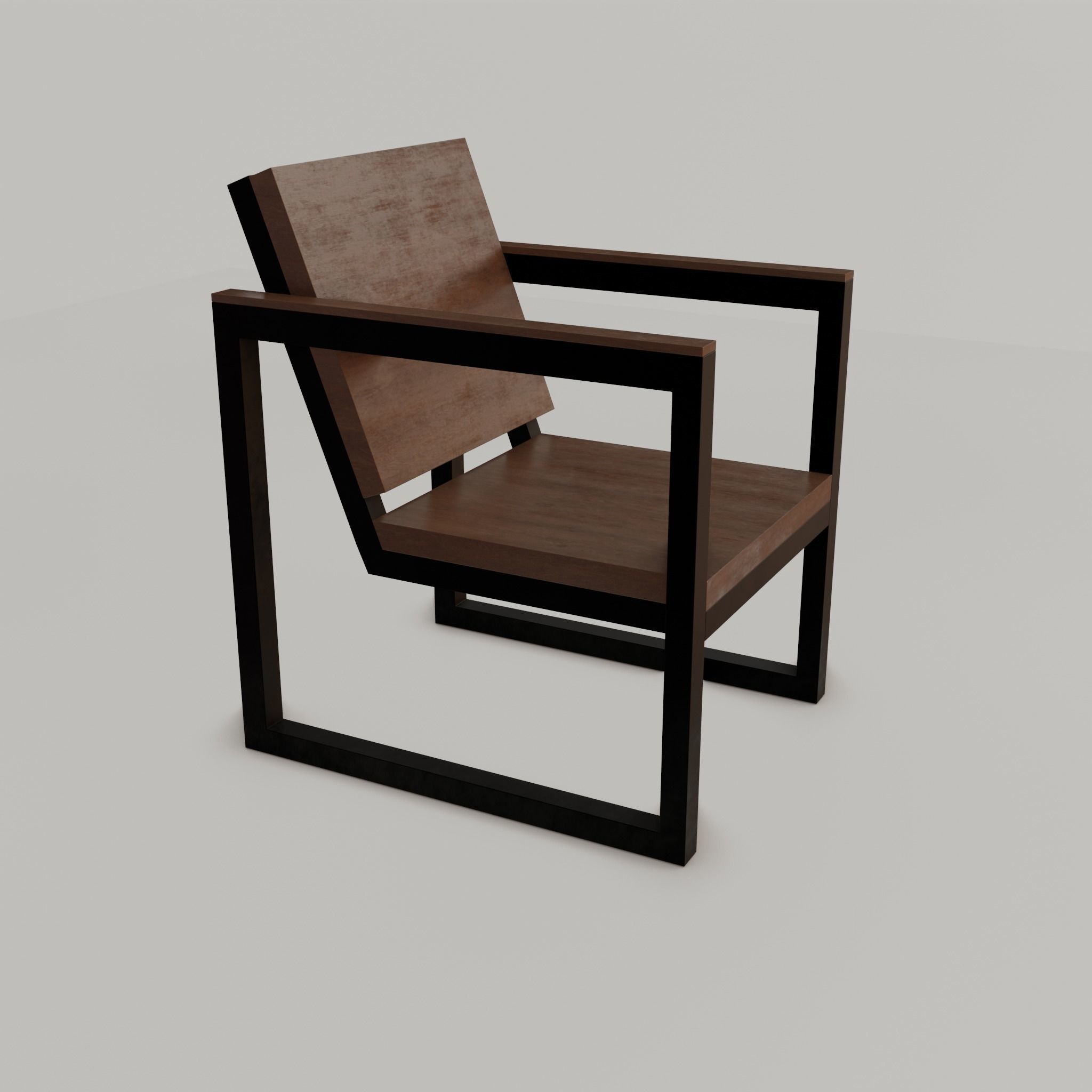 Chair loft modern wooden  id2 Low-poly 3D model_17