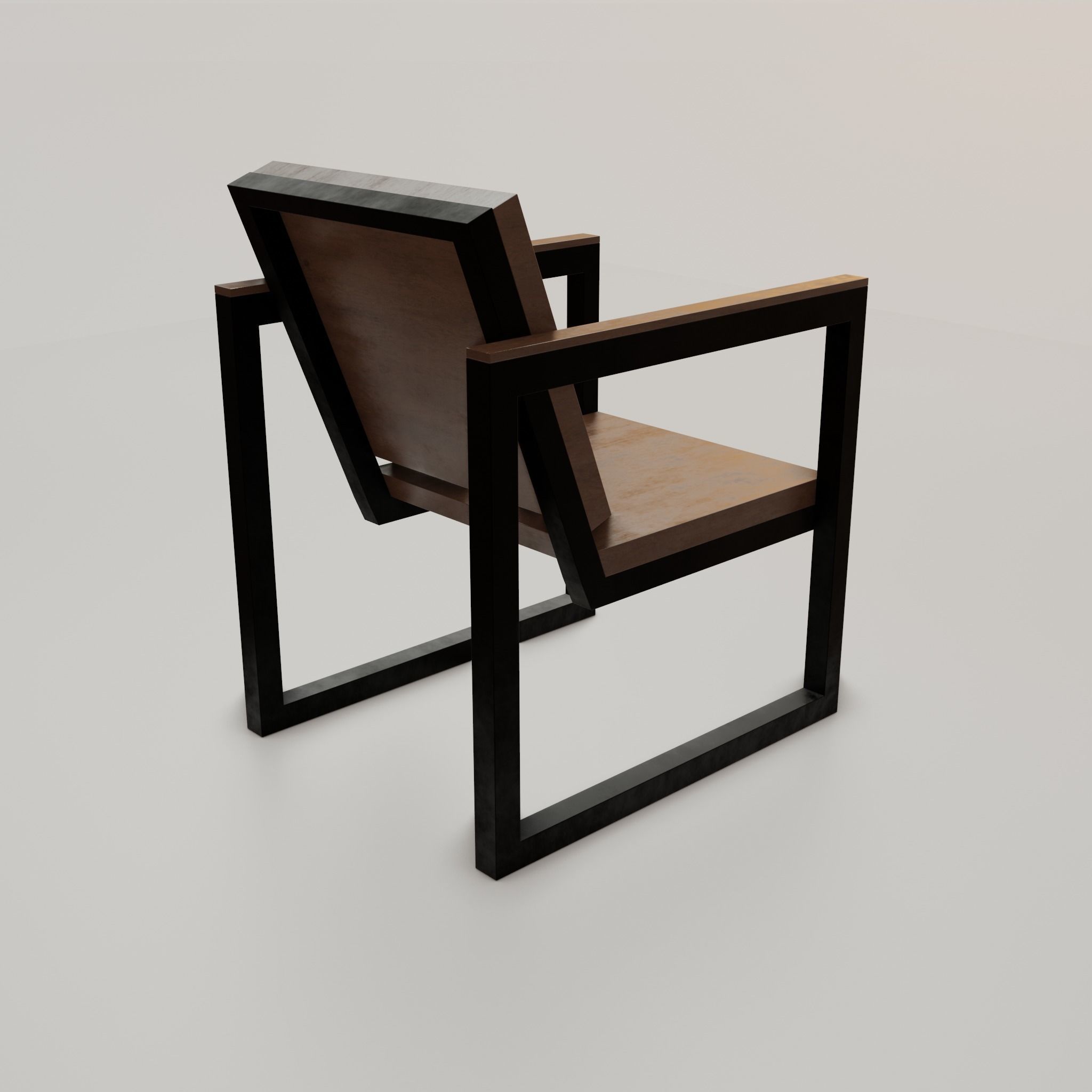 Chair loft modern wooden  id2 Low-poly 3D model_22