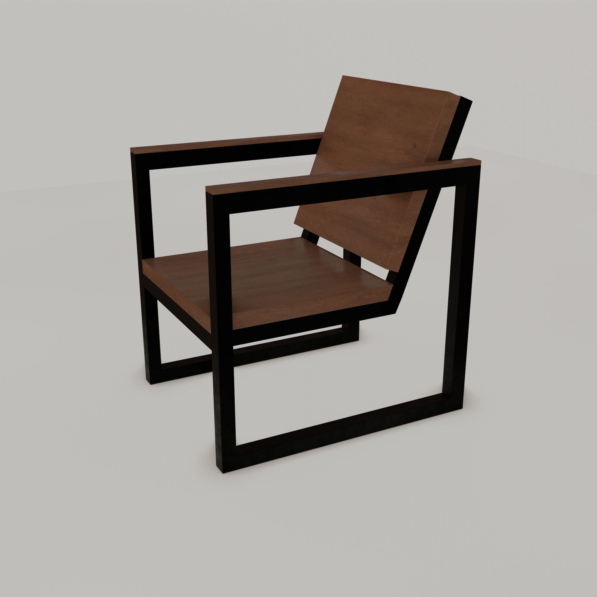 Chair loft modern wooden  id2 Low-poly 3D model_33