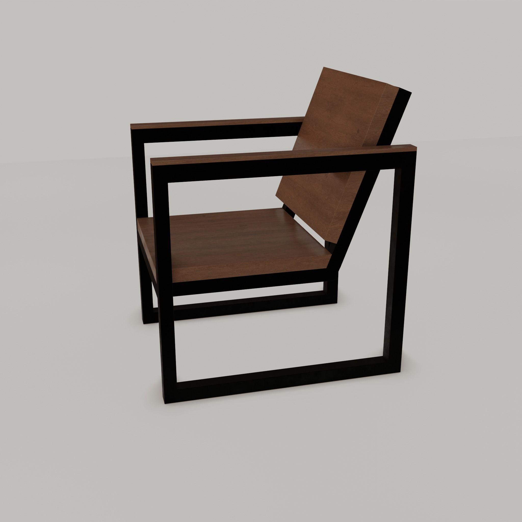 Chair loft modern wooden  id2 Low-poly 3D model_32