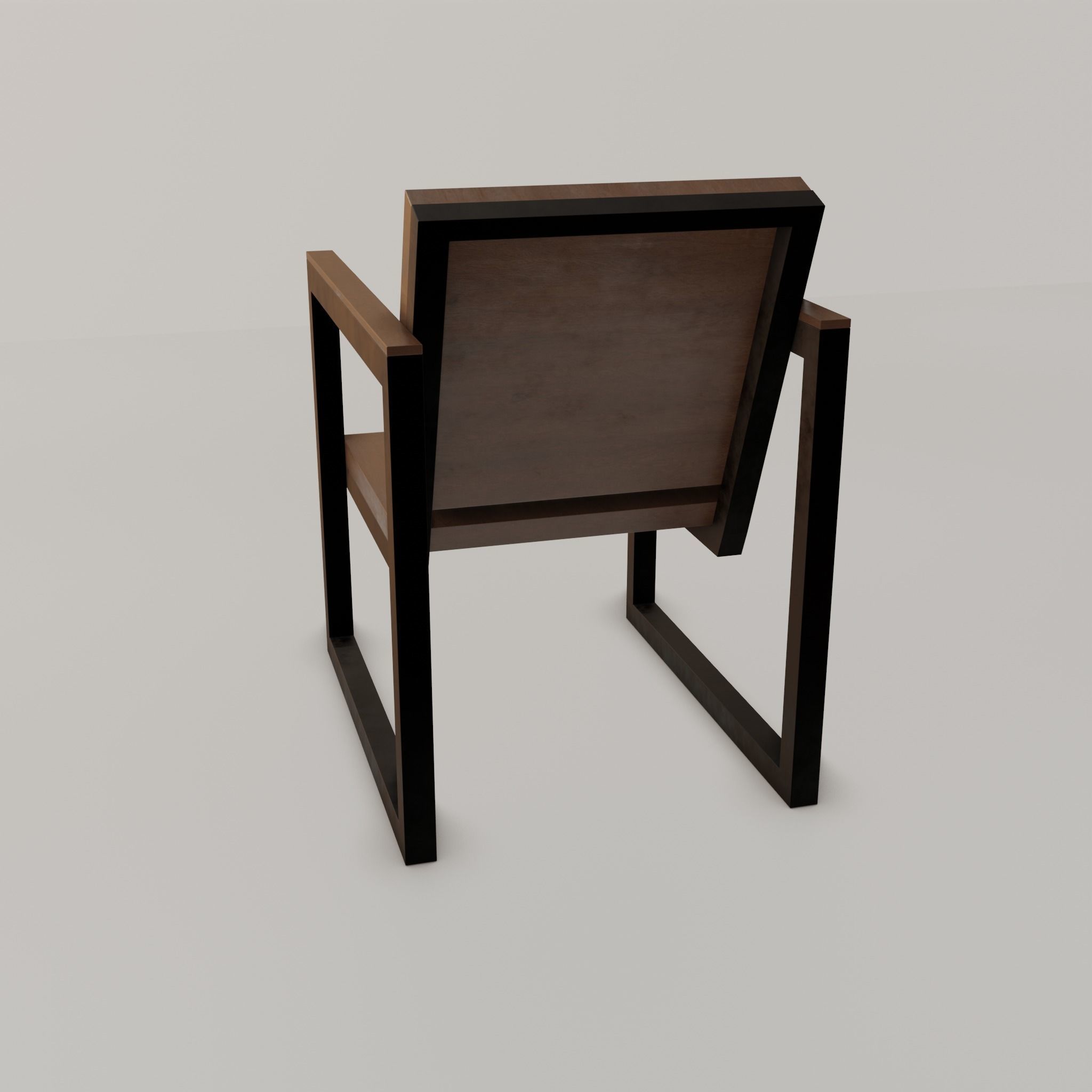 Chair loft modern wooden  id2 Low-poly 3D model_26
