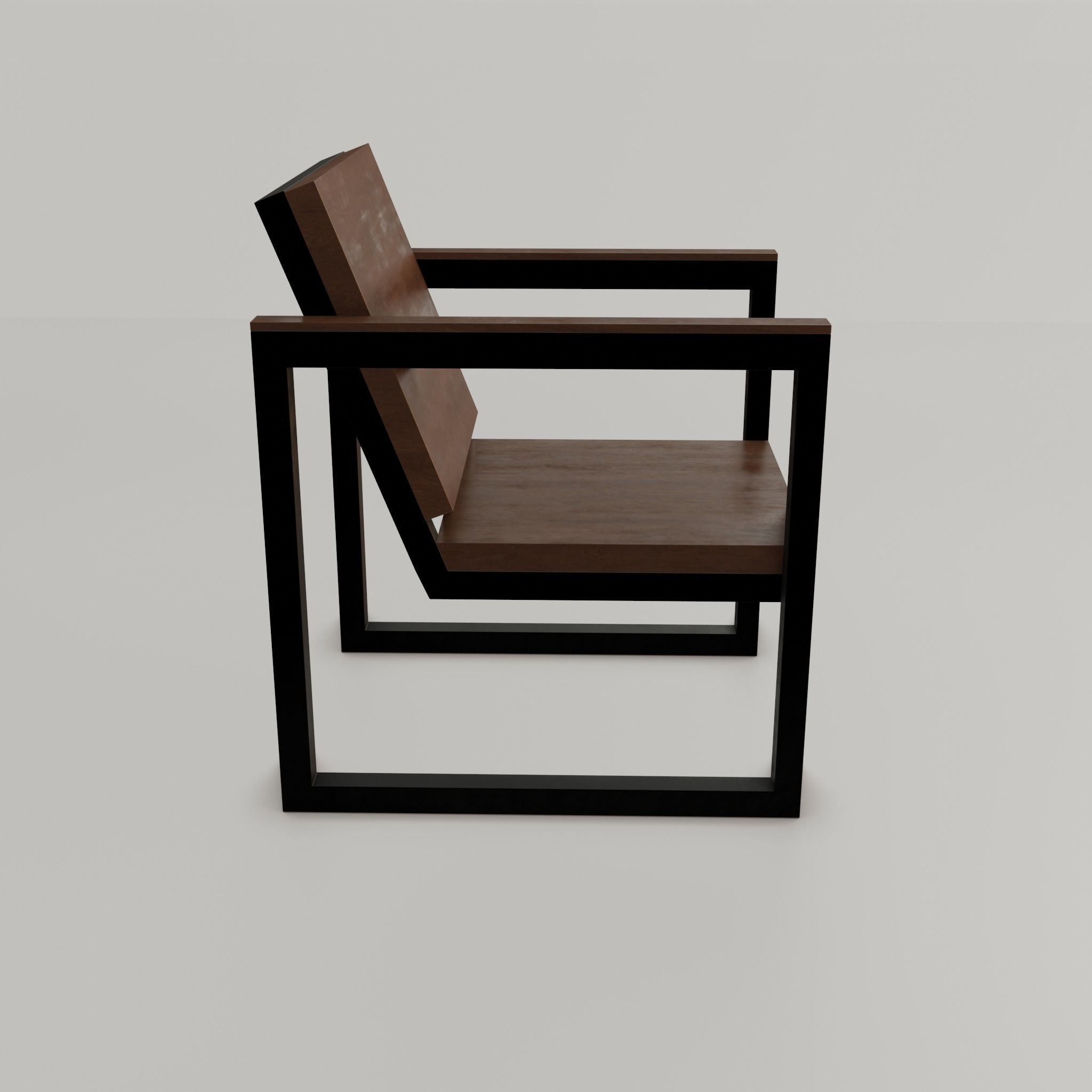 Chair loft modern wooden  id2 Low-poly 3D model_19