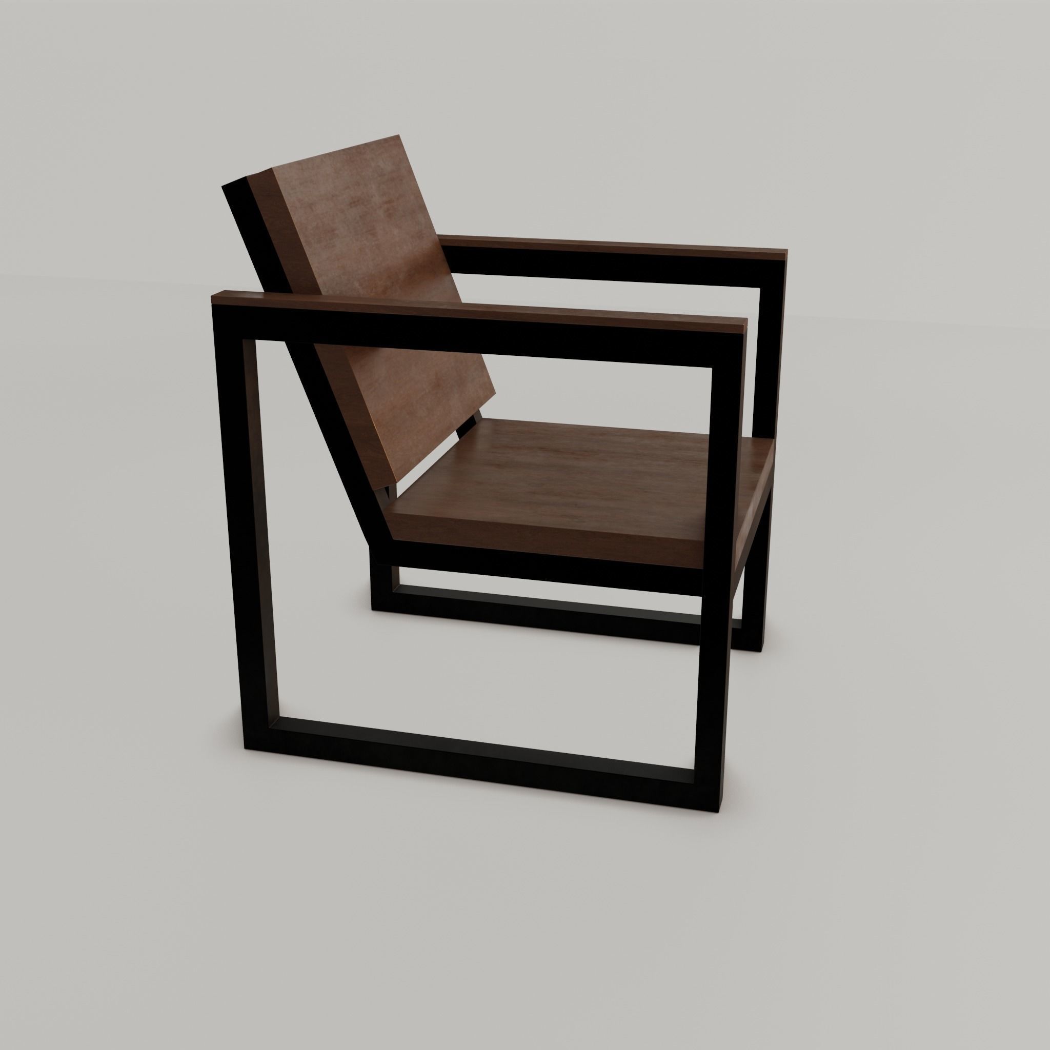 Chair loft modern wooden  id2 Low-poly 3D model_18