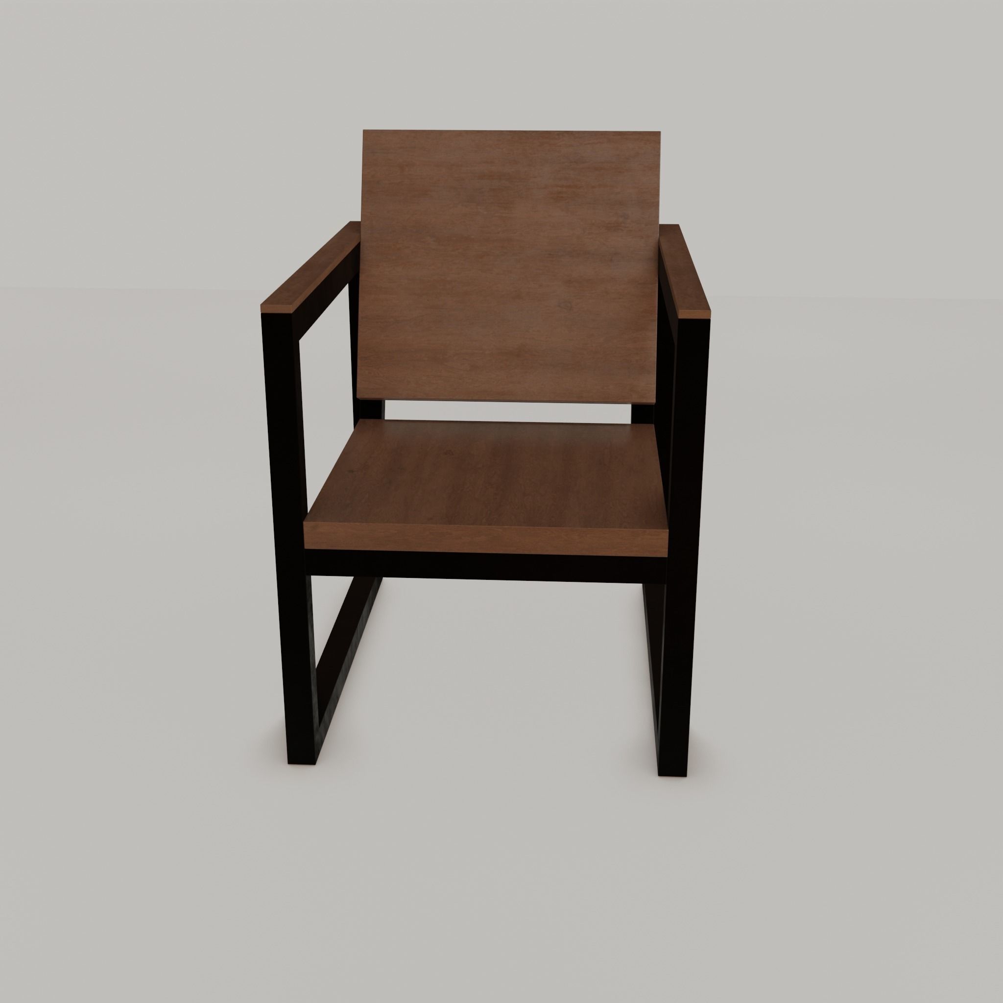 Chair loft modern wooden  id2 Low-poly 3D model_40