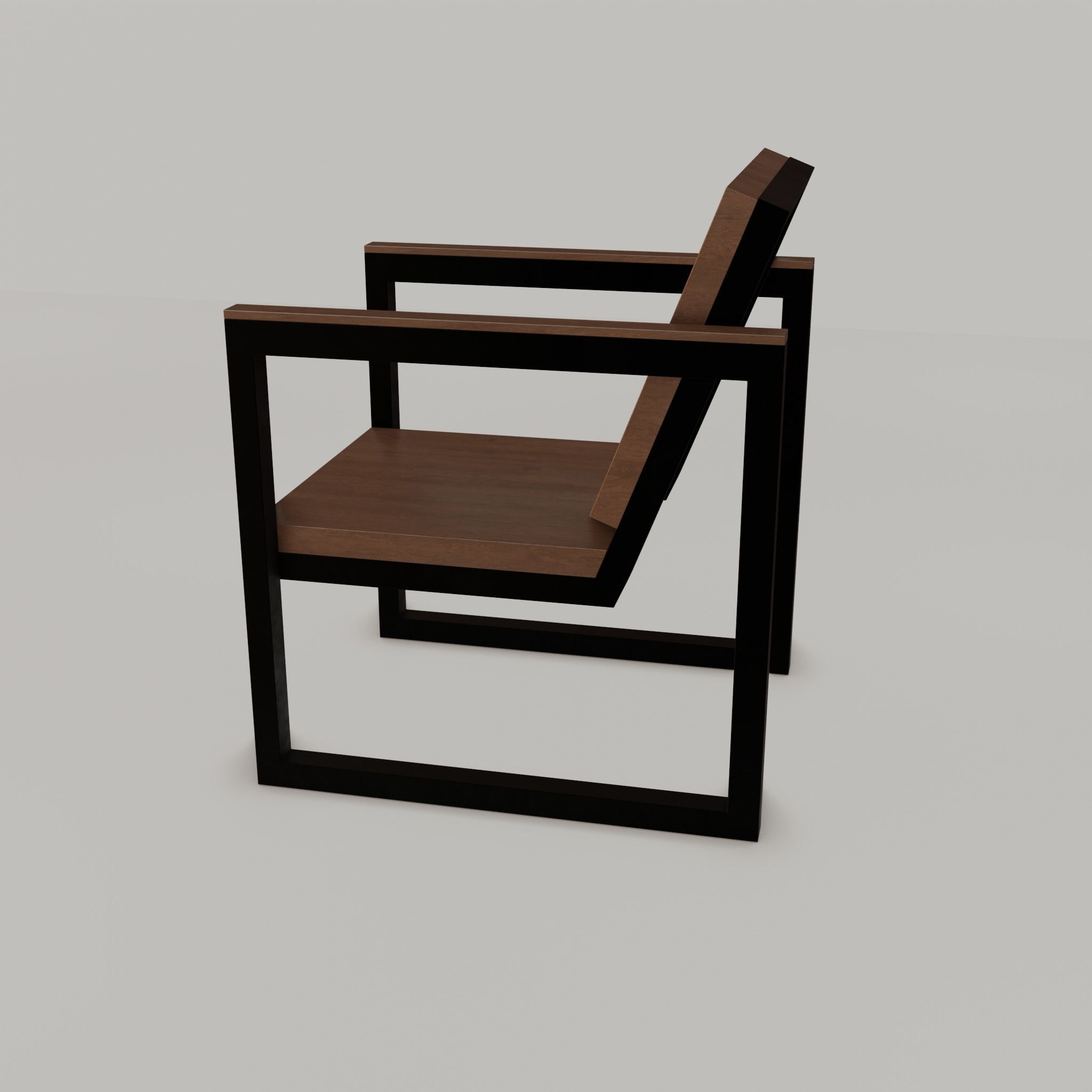 Chair loft modern wooden  id2 Low-poly 3D model_30