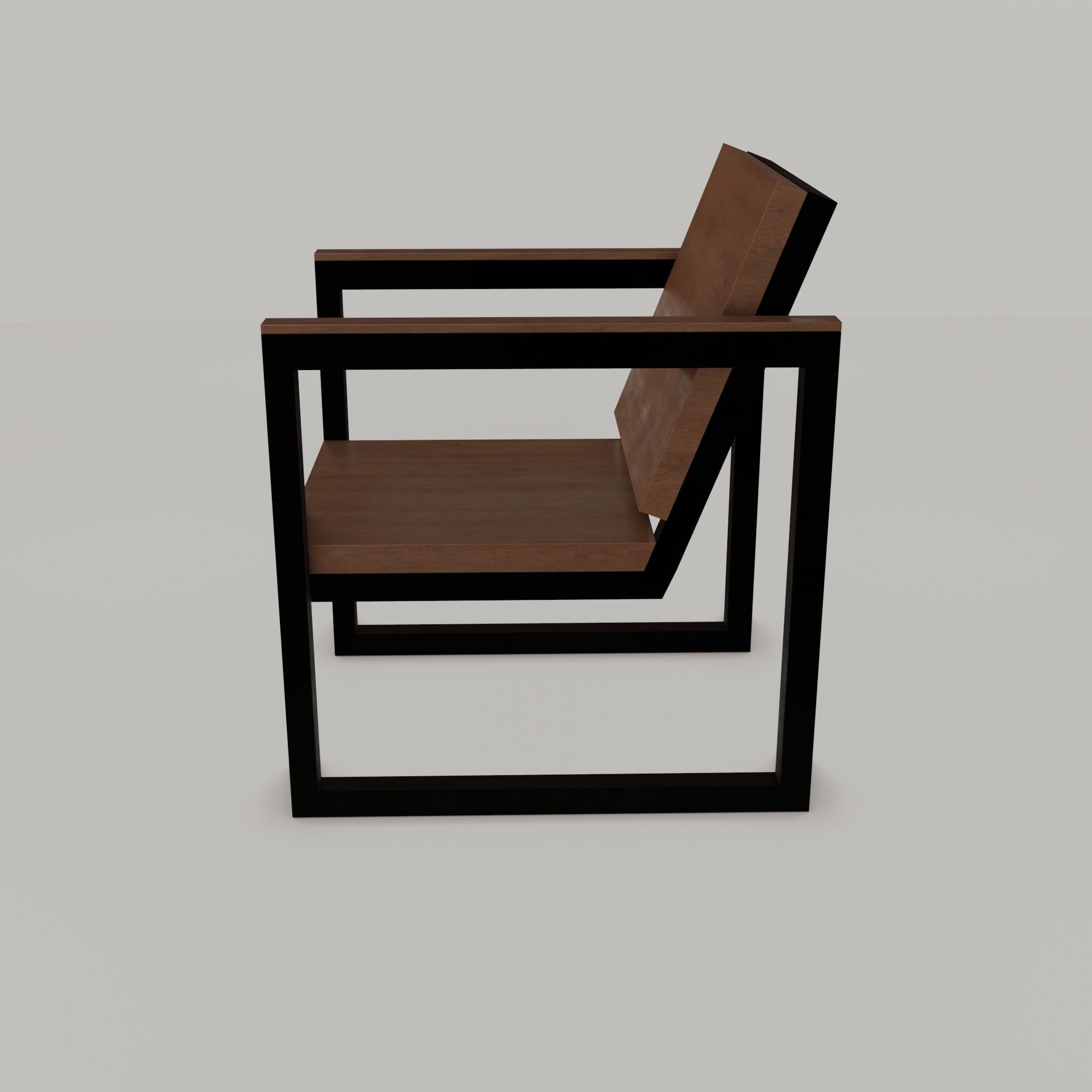 Chair loft modern wooden  id2 Low-poly 3D model_31