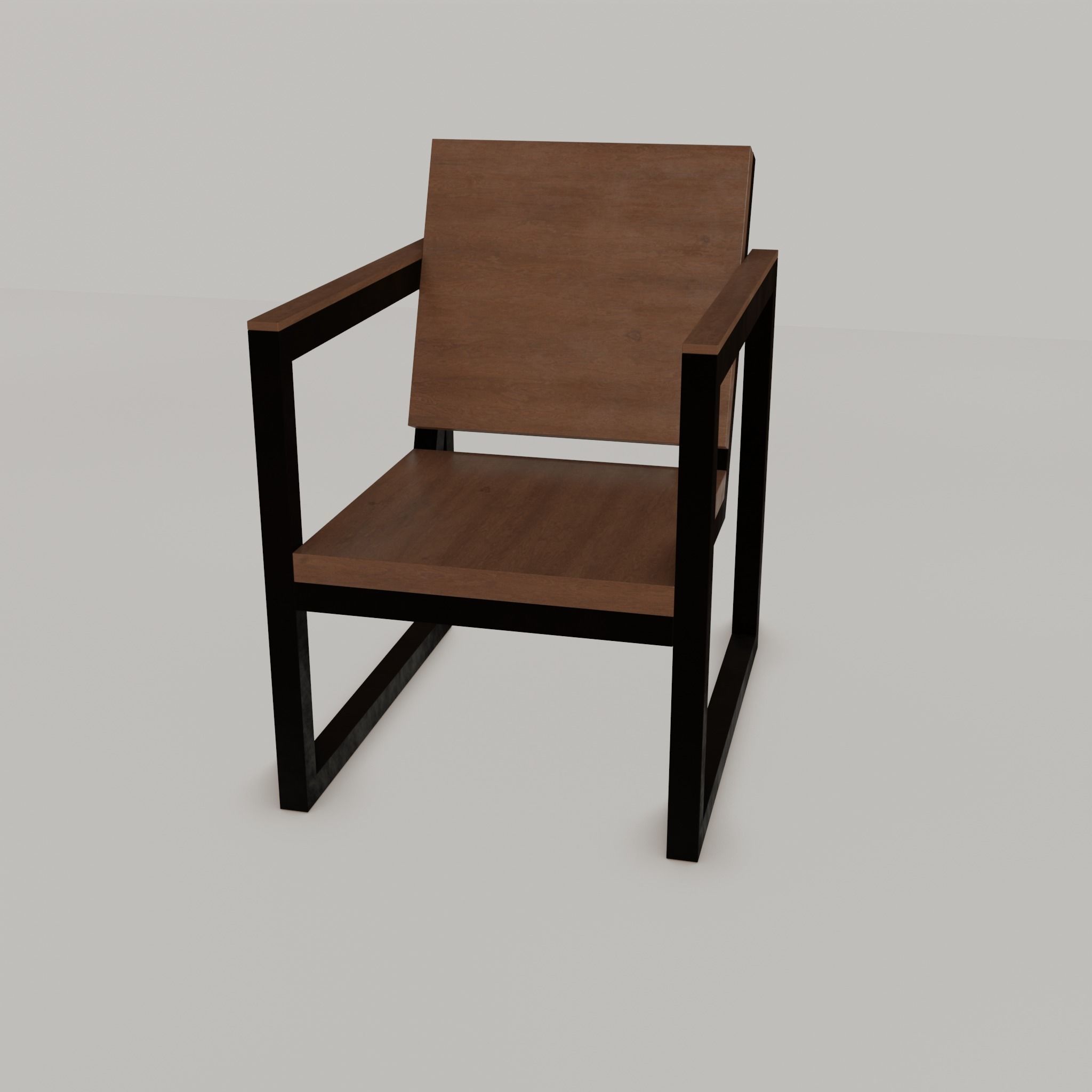 Chair loft modern wooden  id2 Low-poly 3D model_38