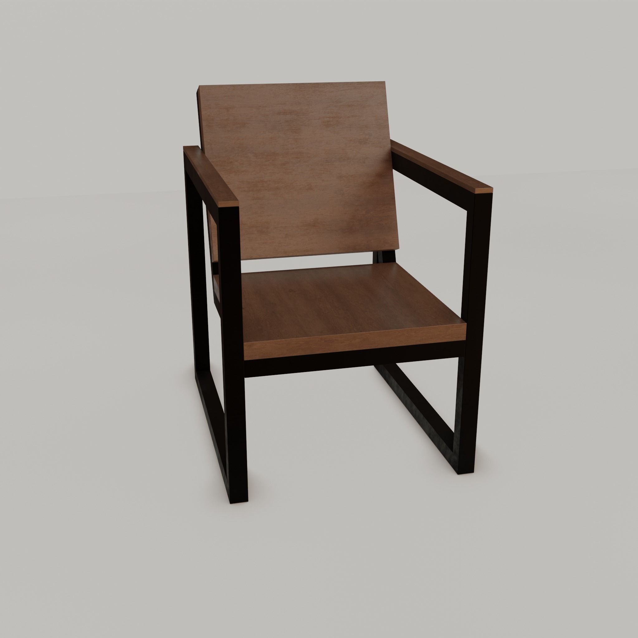 Chair loft modern wooden  id2 Low-poly 3D model_12