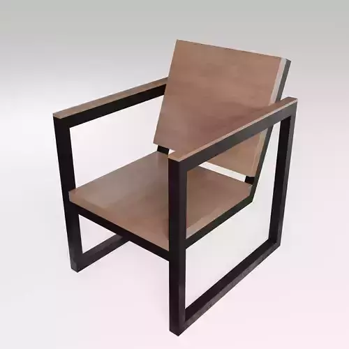 Chair loft modern wooden  id2 Low-poly 3D model