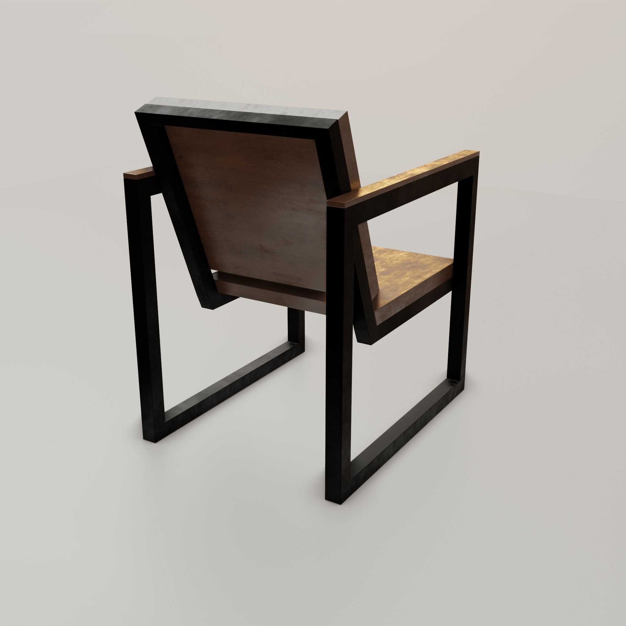 Chair loft modern wooden  id2 Low-poly 3D model_23
