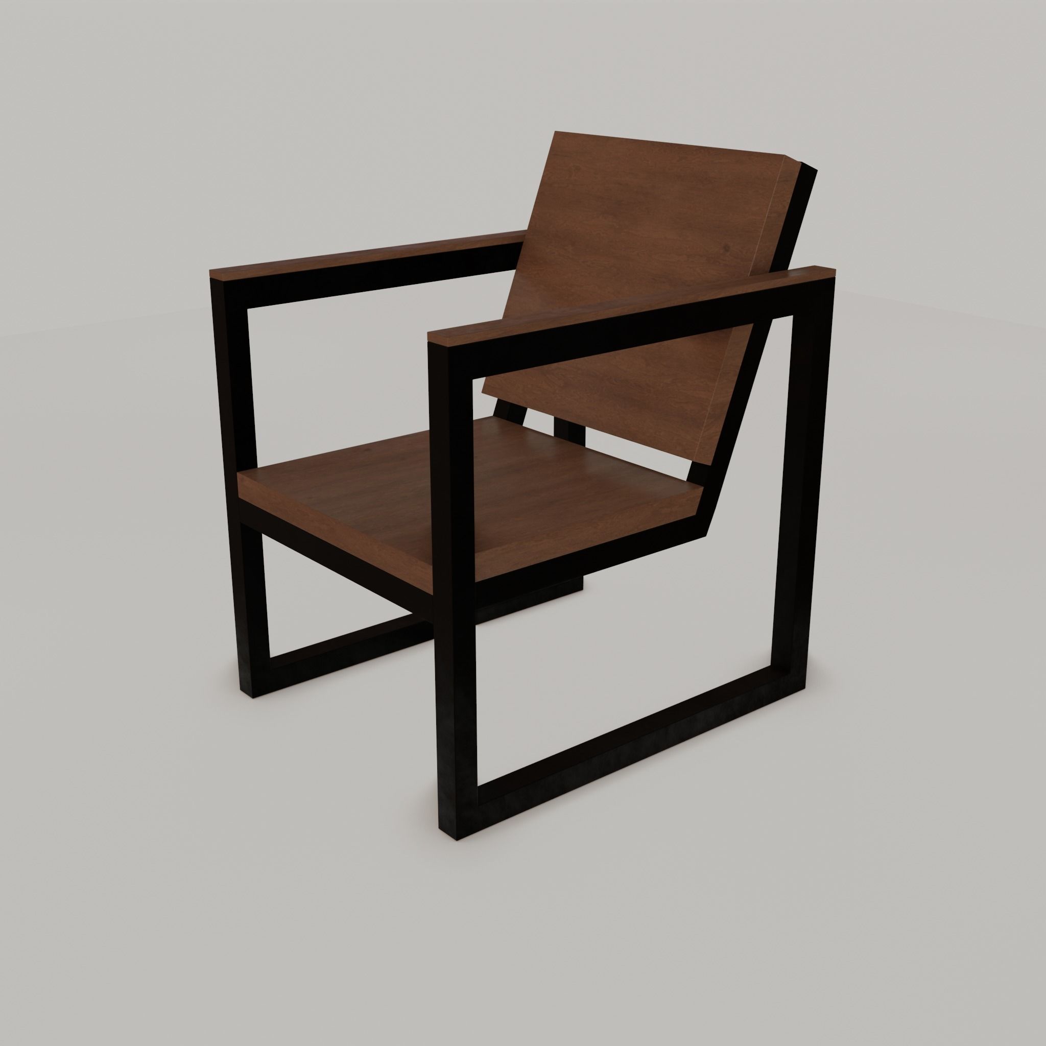 Chair loft modern wooden  id2 Low-poly 3D model_34