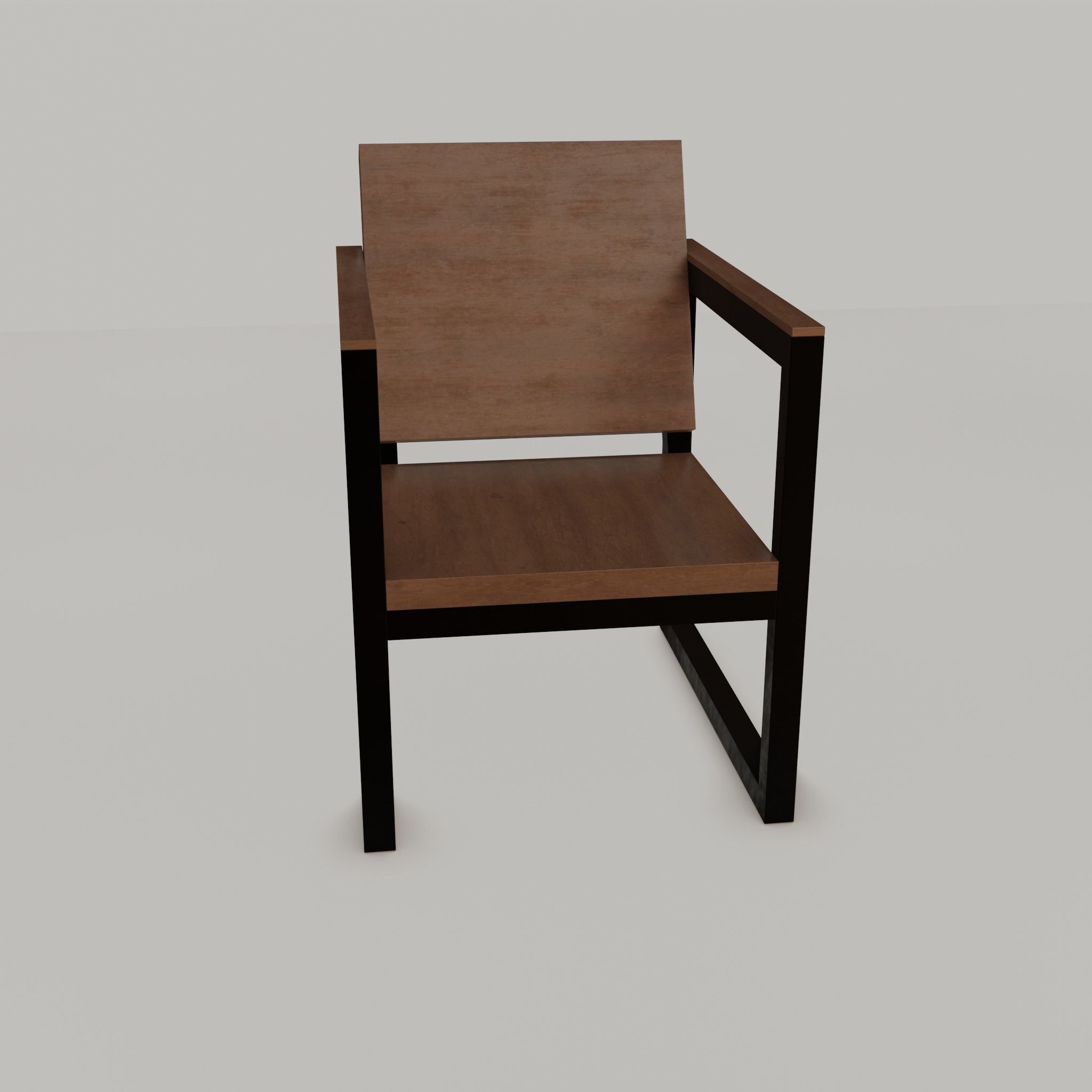 Chair loft modern wooden  id2 Low-poly 3D model_11