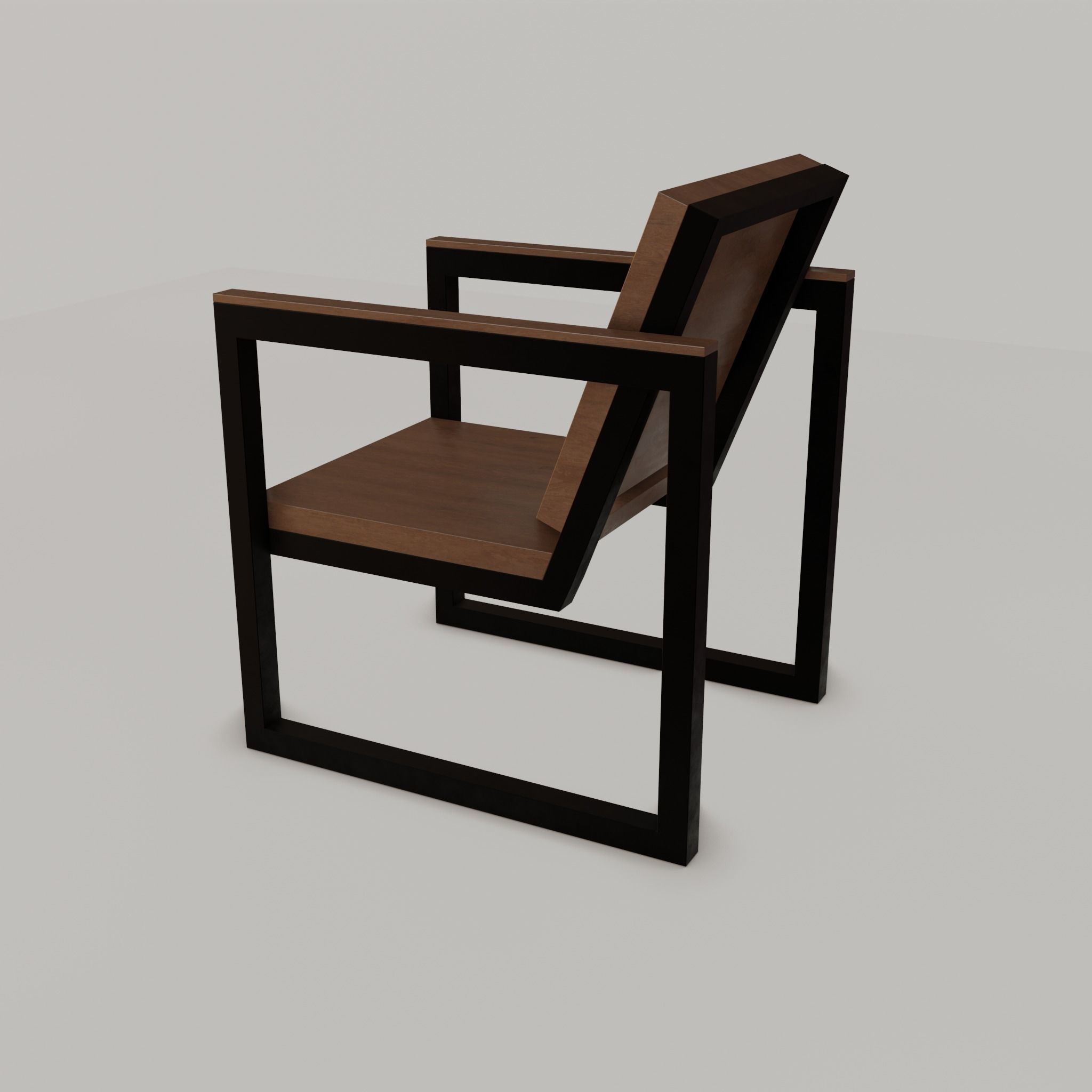 Chair loft modern wooden  id2 Low-poly 3D model_29