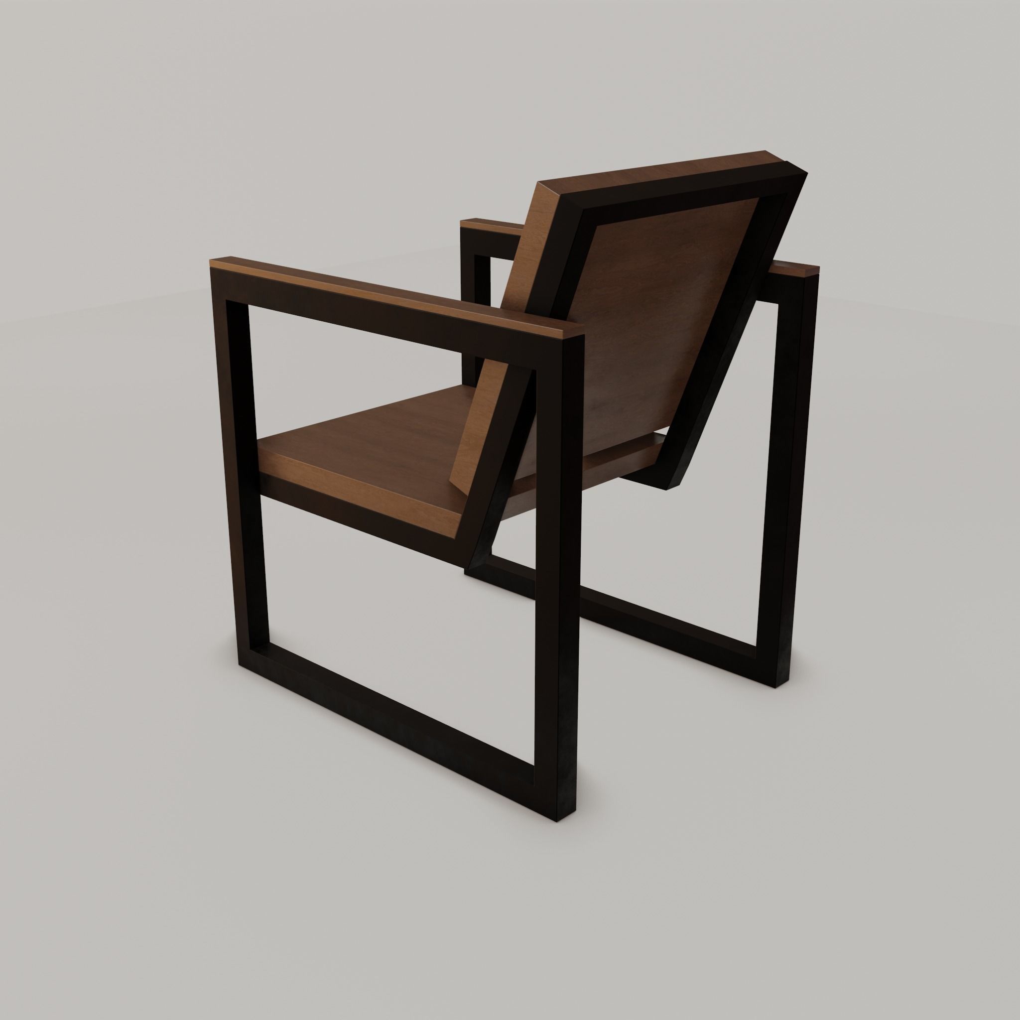 Chair loft modern wooden  id2 Low-poly 3D model_28