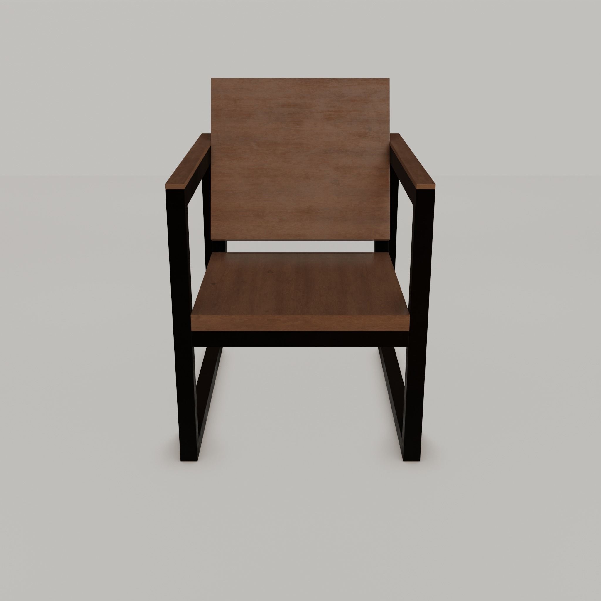 Chair loft modern wooden  id2 Low-poly 3D model_42