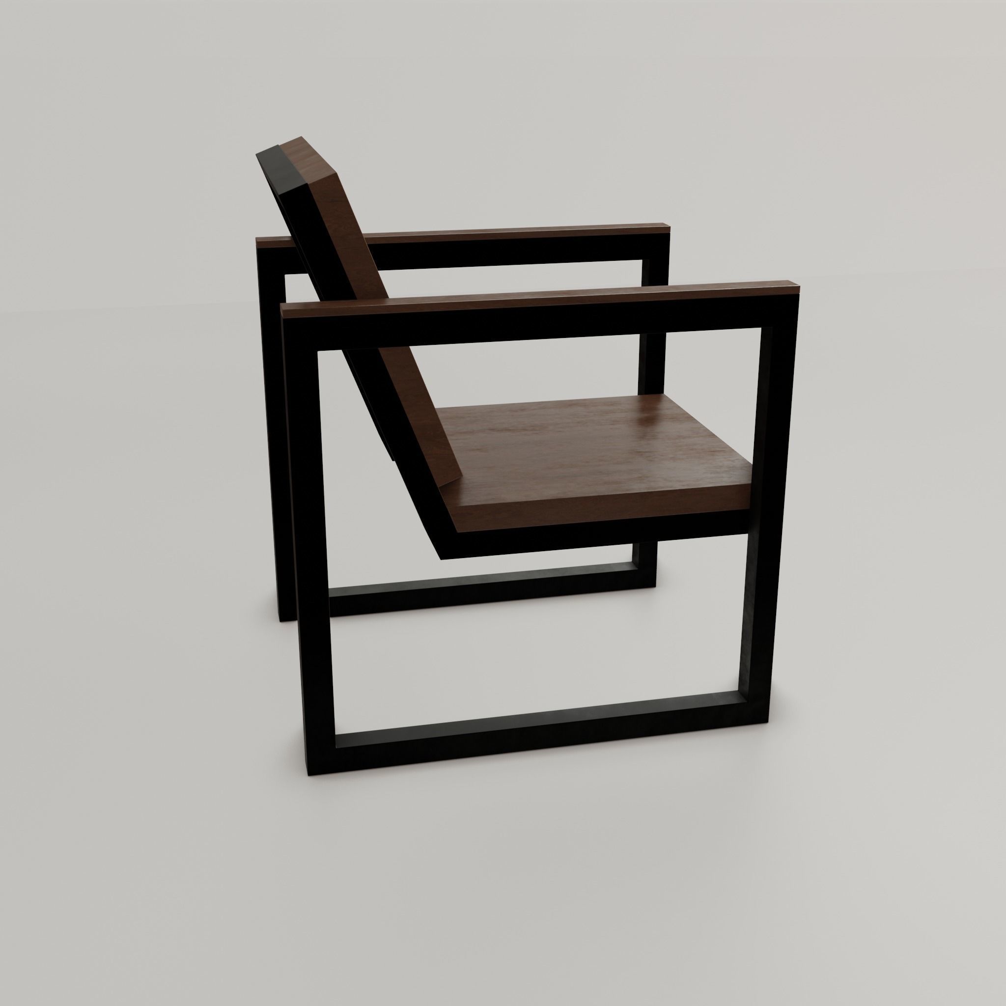Chair loft modern wooden  id2 Low-poly 3D model_20