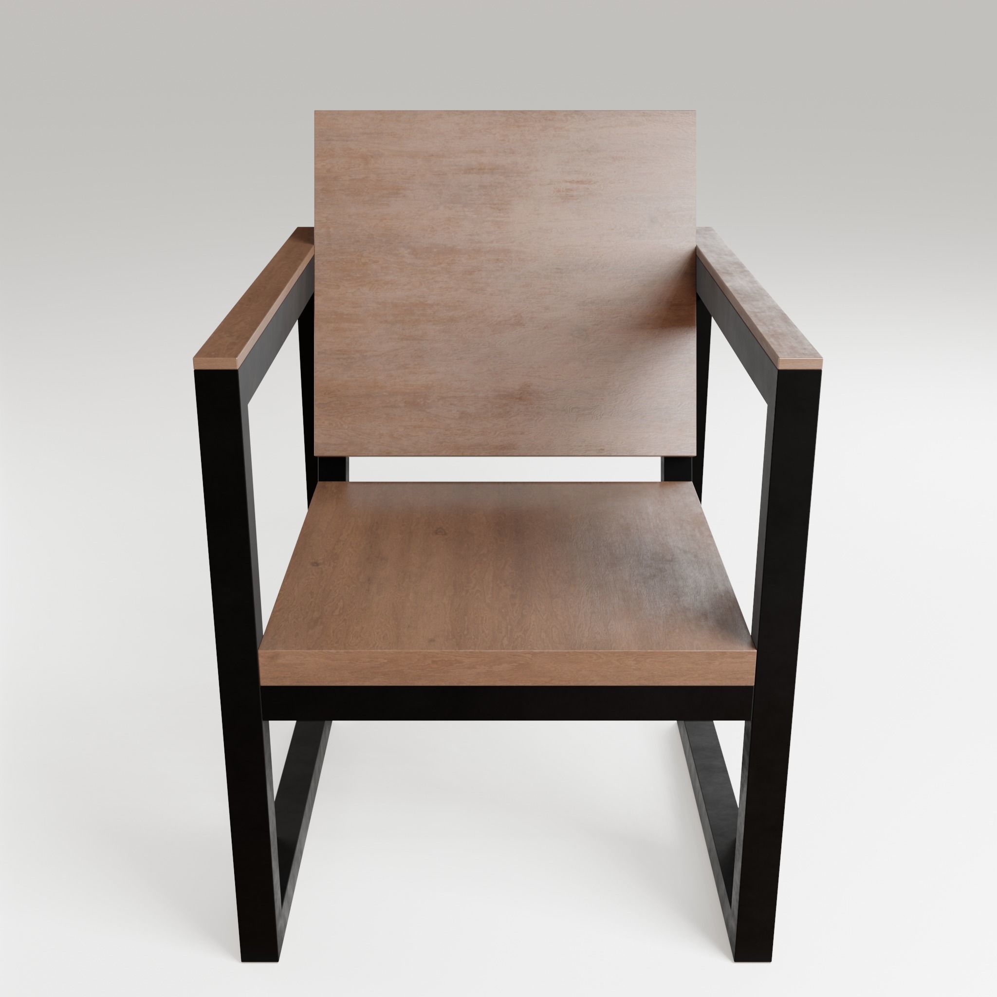 Chair loft modern wooden  id2 Low-poly 3D model_4