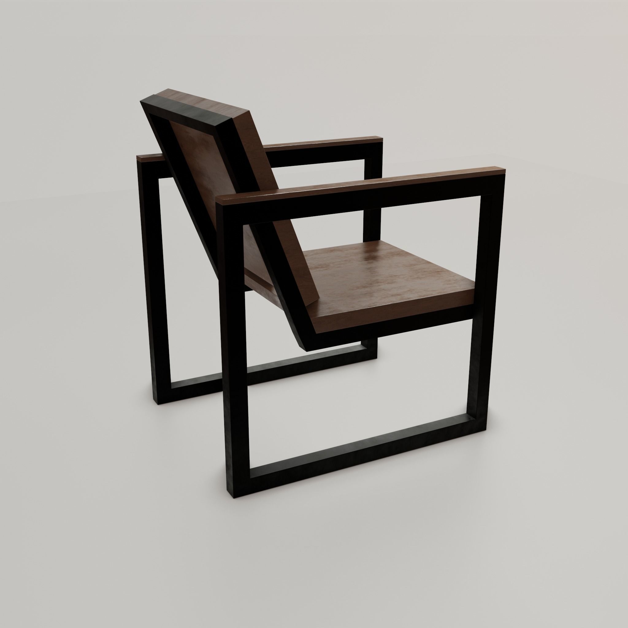 Chair loft modern wooden  id2 Low-poly 3D model_21