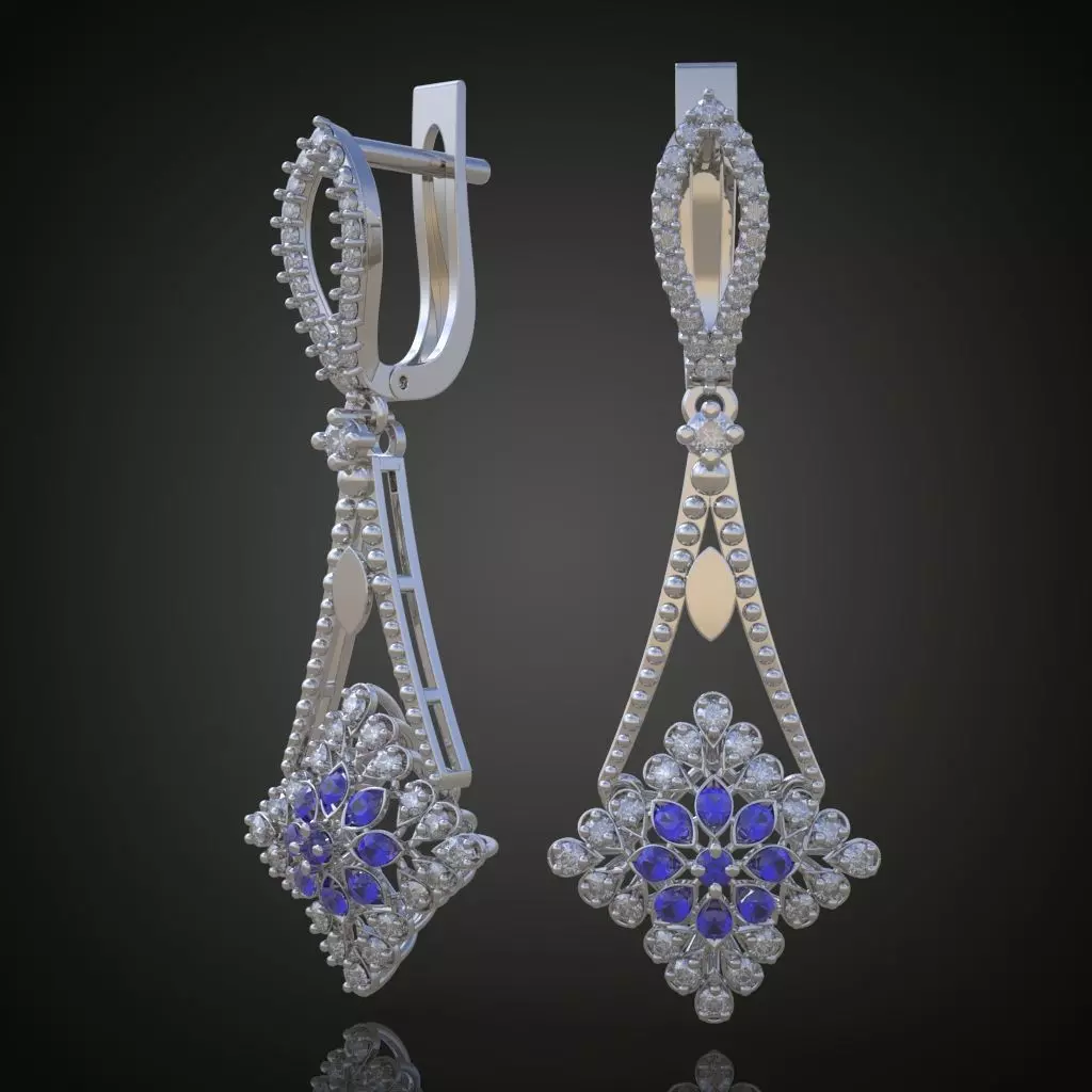 Earring 3D model 3D printable model 0084-10ol 3D print model