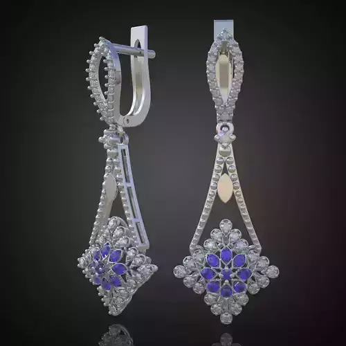 Earring 3D model 3D printable model 0084-10ol