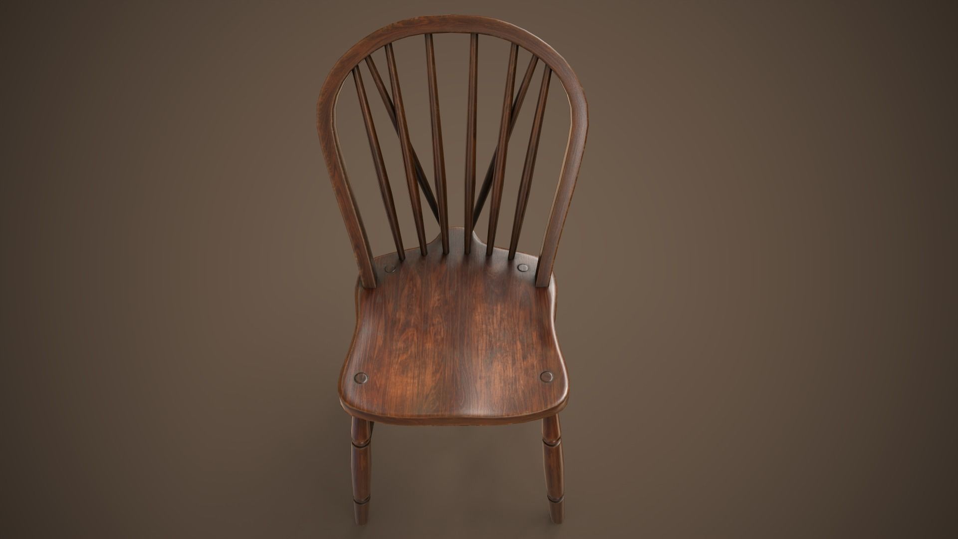 Vintage chair Low-poly 3D model_3