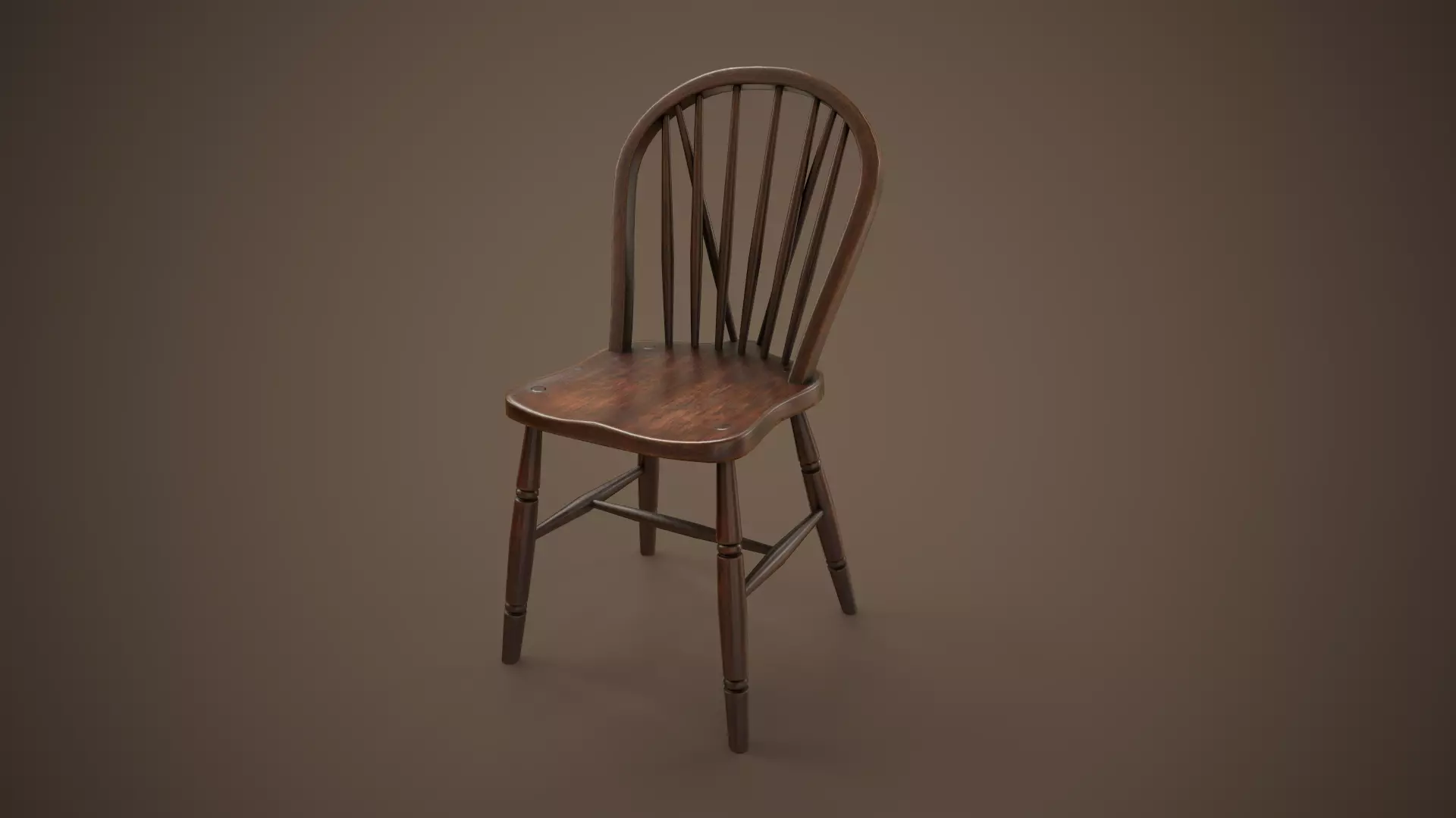 Vintage chair Low-poly 3D model_0