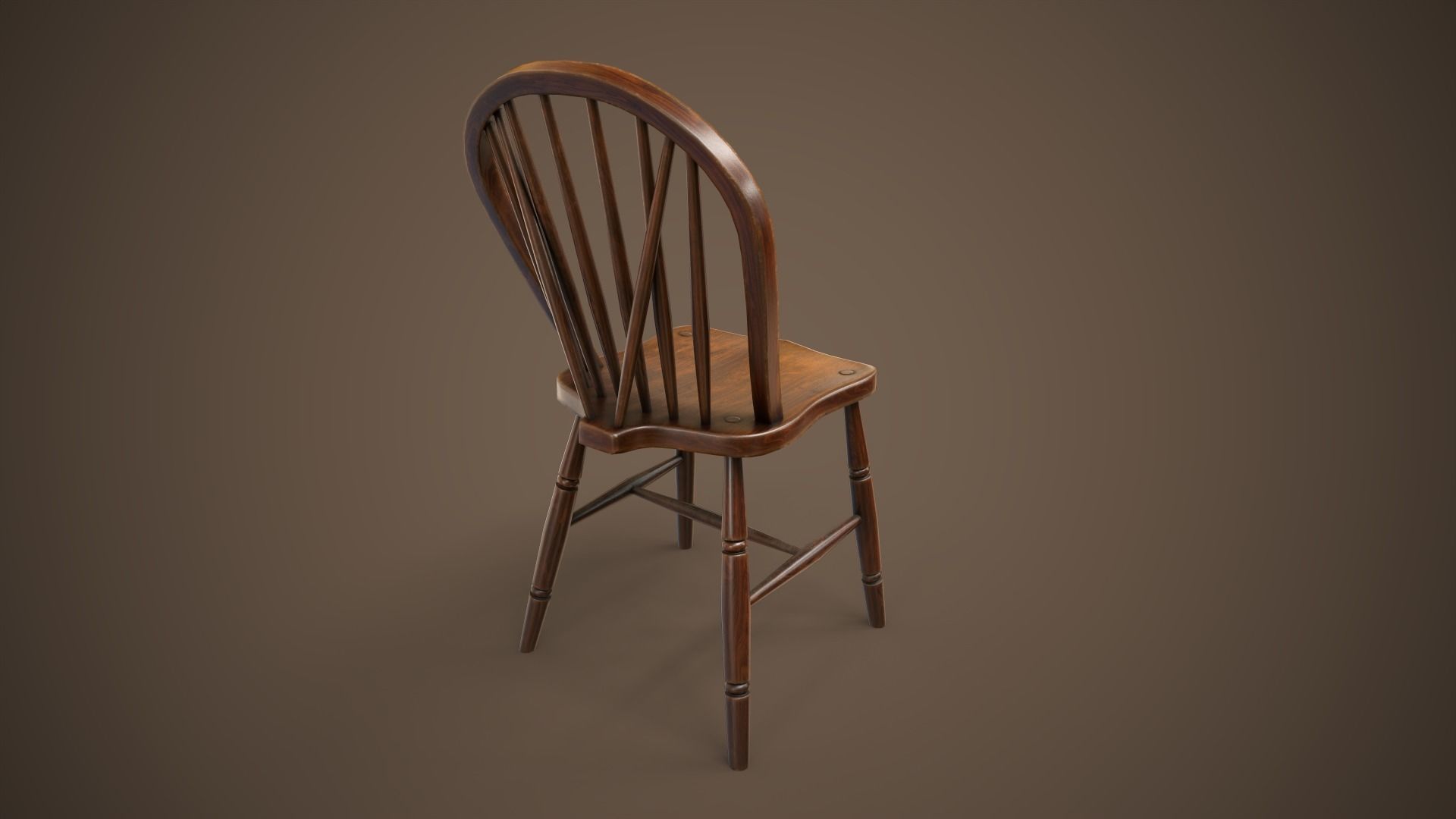 Vintage chair Low-poly 3D model_6
